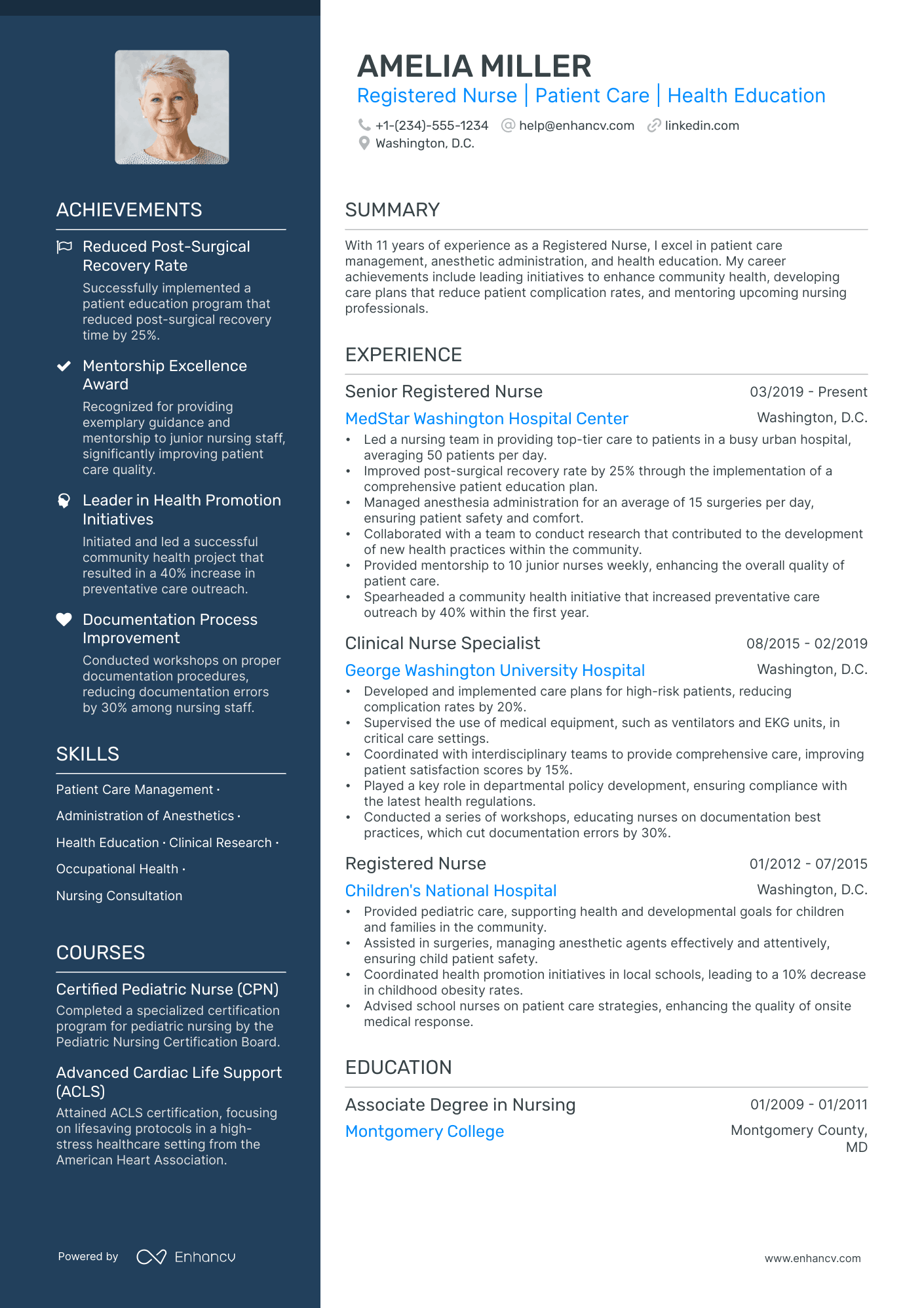 sample career profile resume for nurses