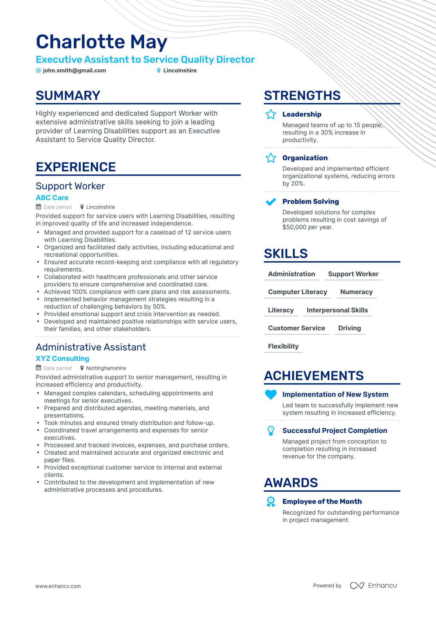 Simple Assistant Director Resume Template