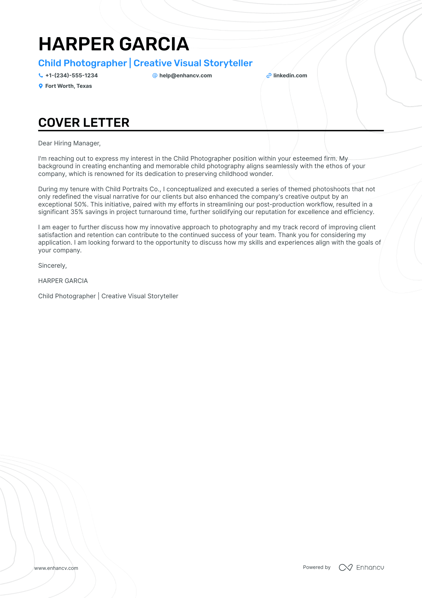 cover letter for photographers