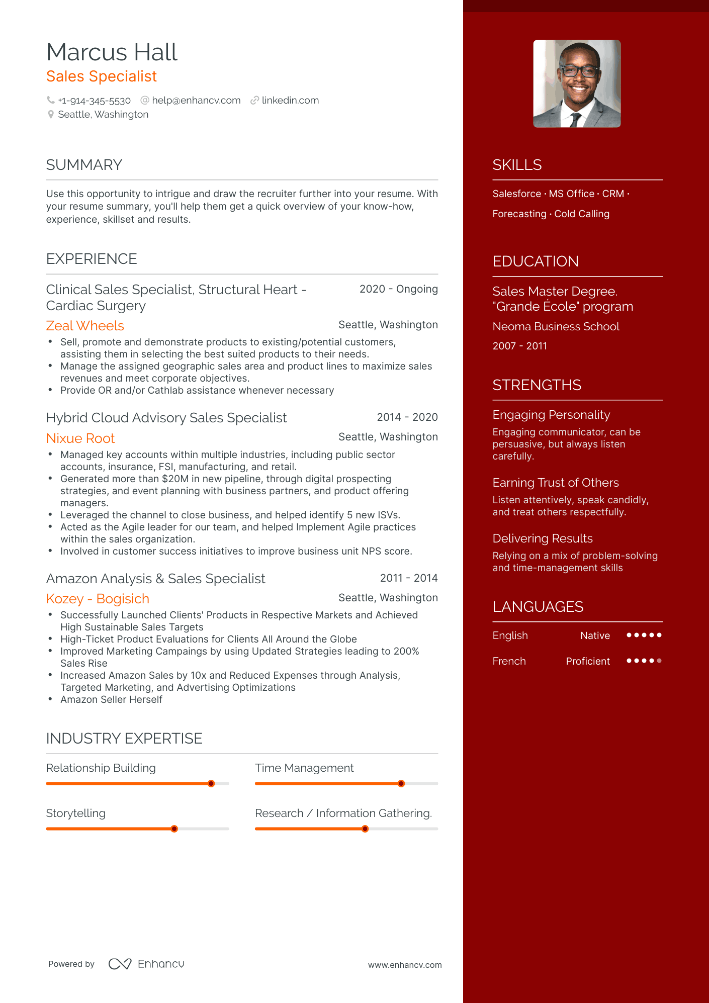 Sales Specialist Resume Examples & Guide For 2023 (layout, Skills 