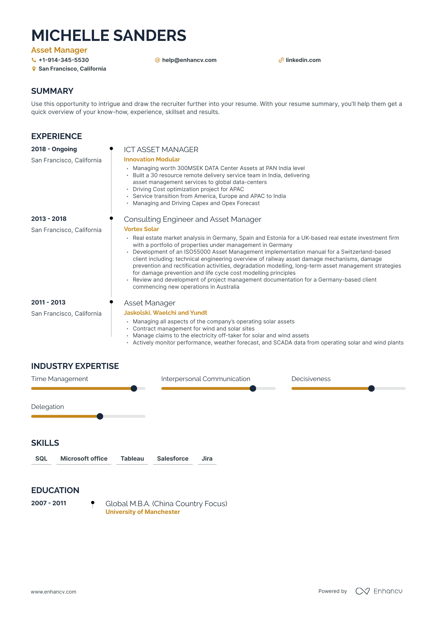 Asset Manager Resume Examples & Guide for 2023 (Layout, Skills ...