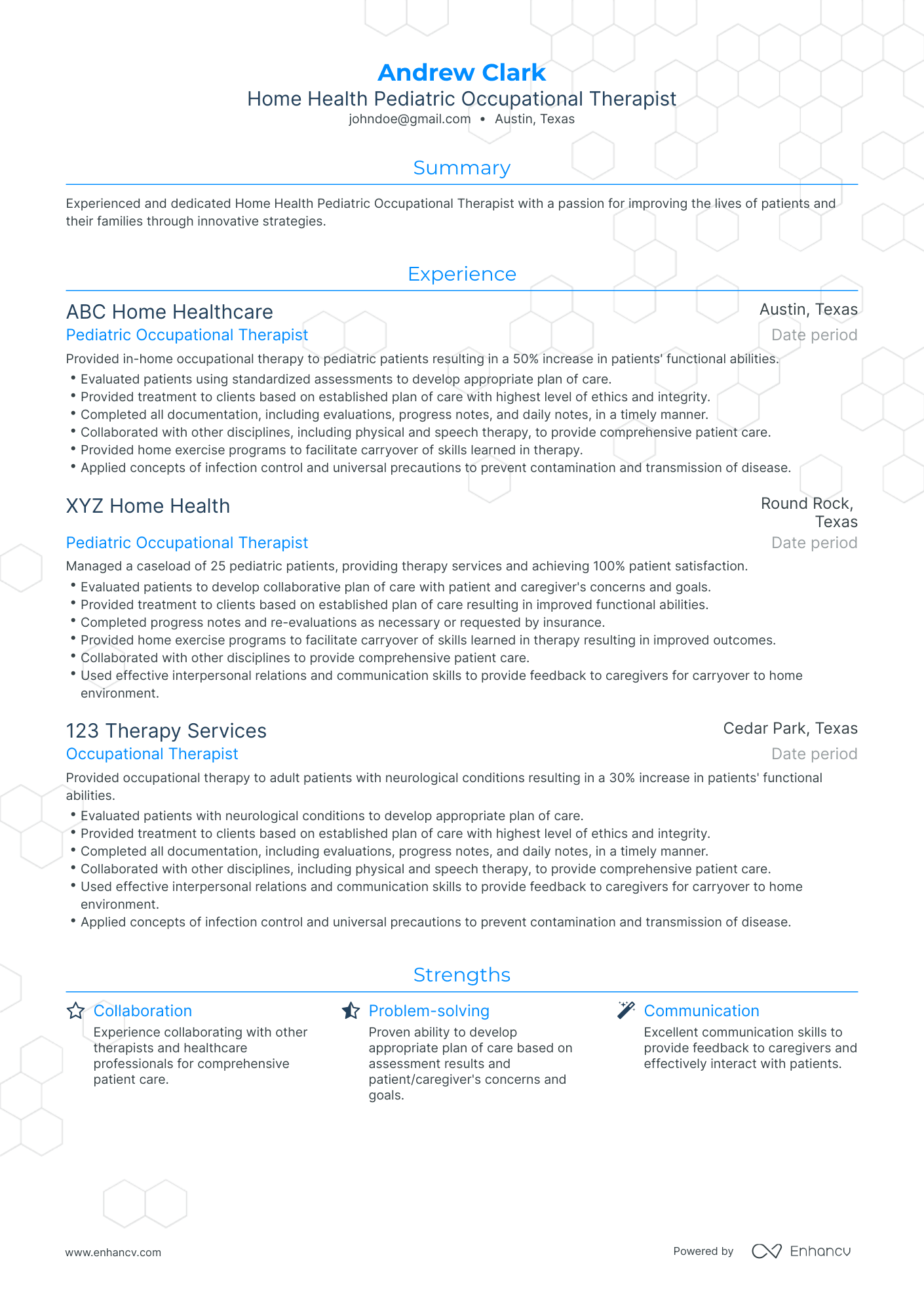 Traditional Occupational Therapist Resume Template