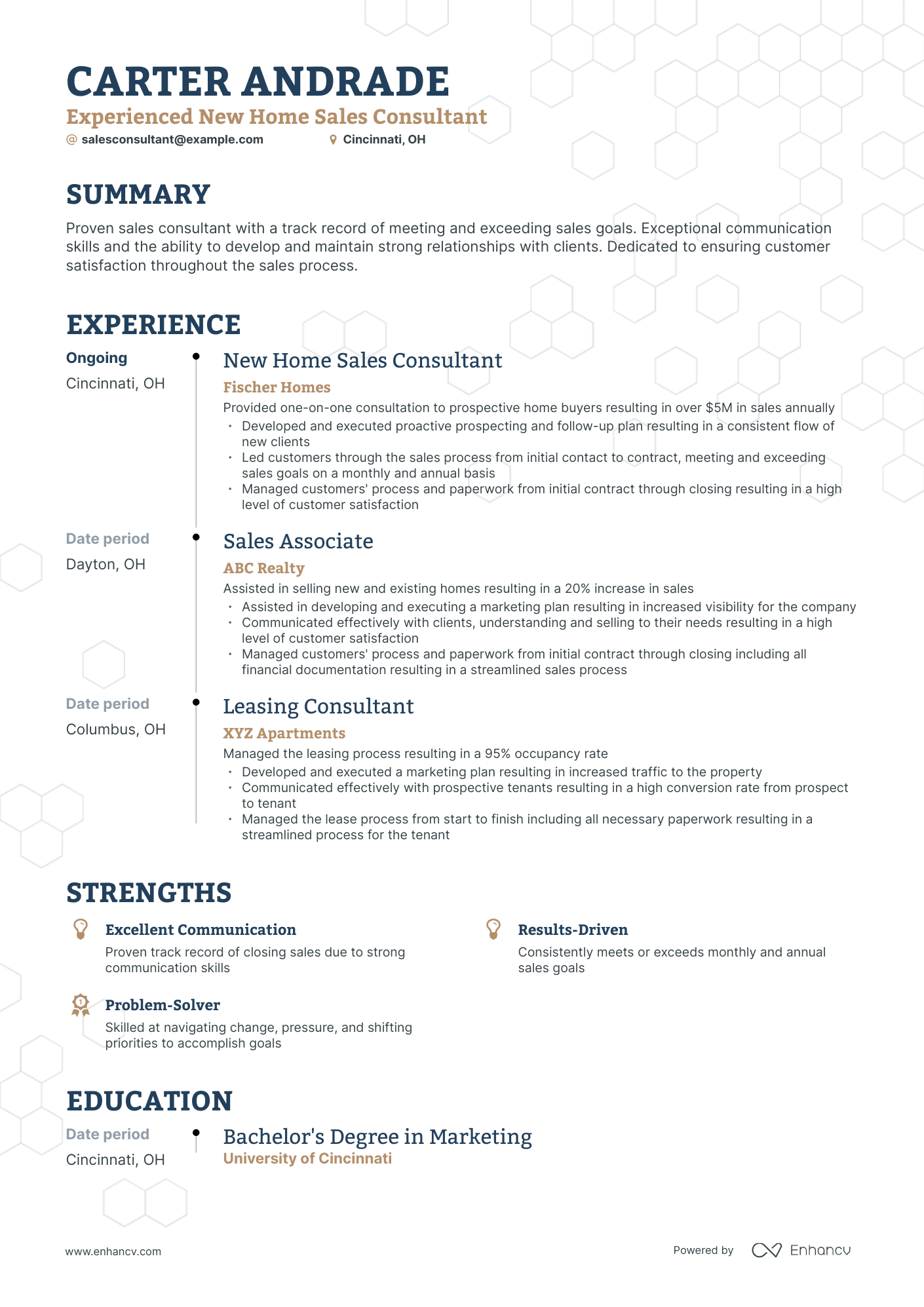 Timeline New Home Sales Consultant Resume Template