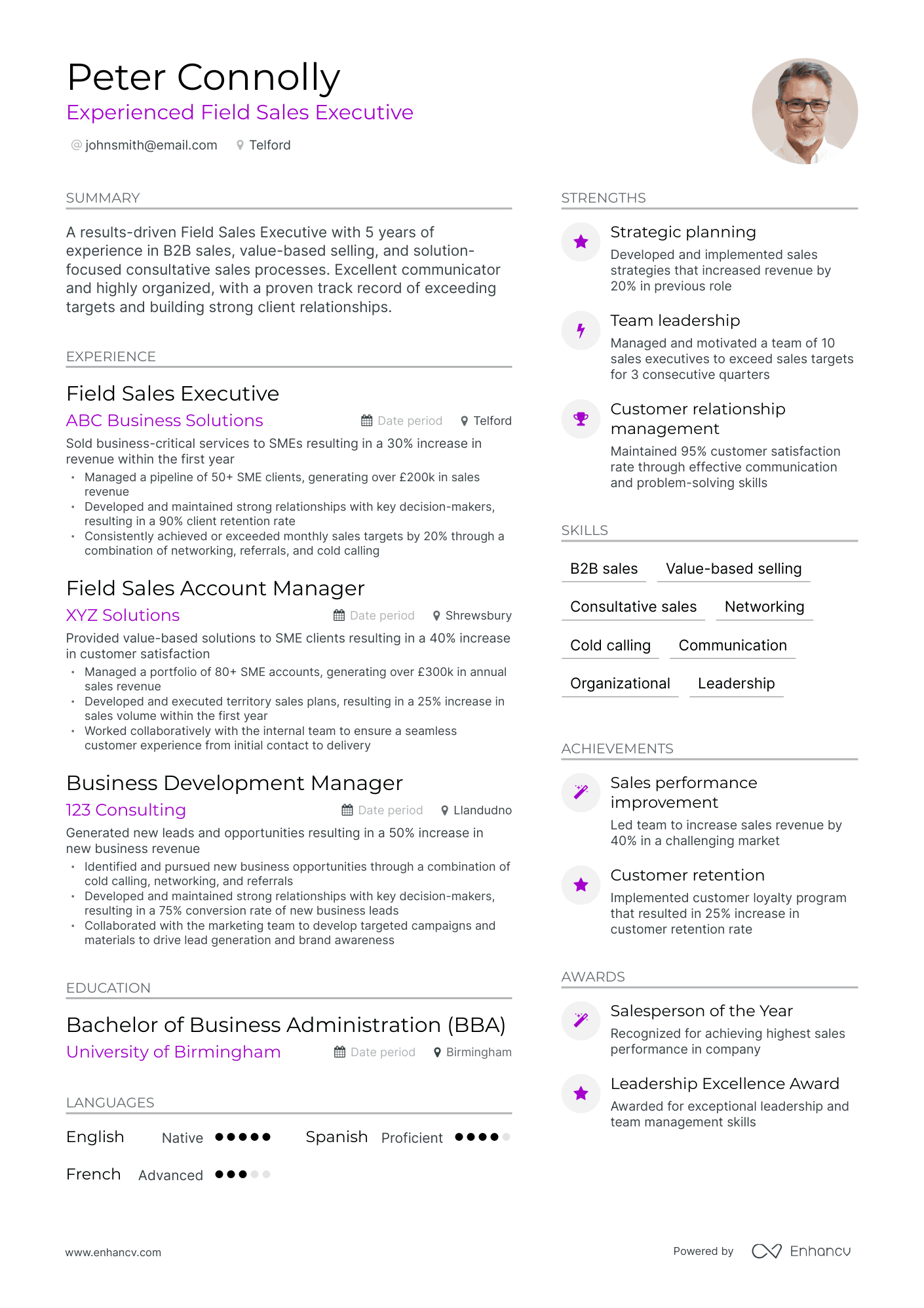 Modern Executive Manager Resume Template