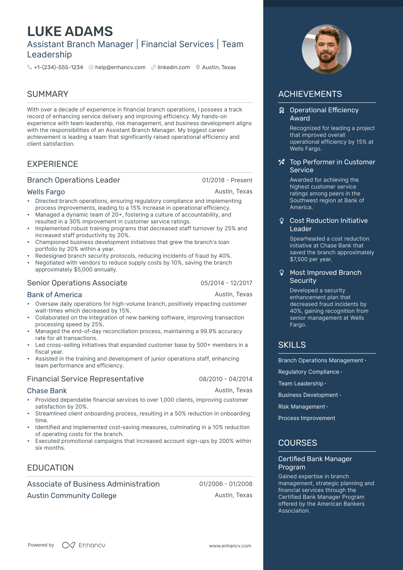 assistant bank manager resume examples