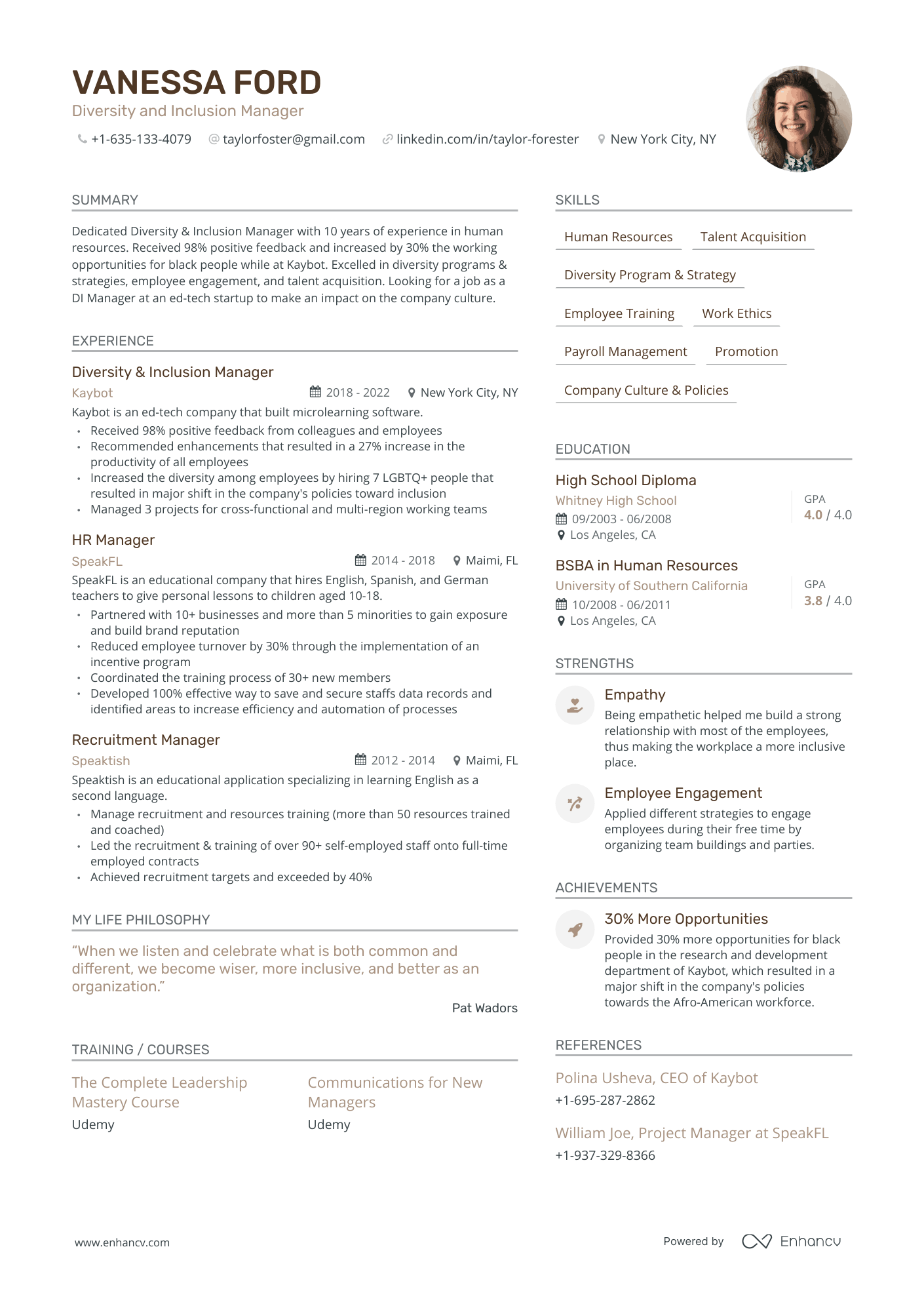 5 Diversity And Inclusion Manager Resume Examples Guide For 2024