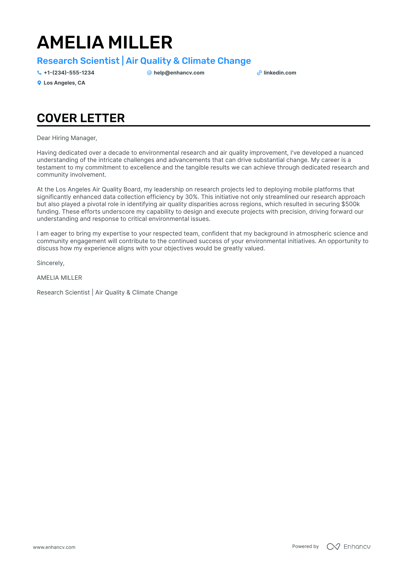 cover letter research scientist position
