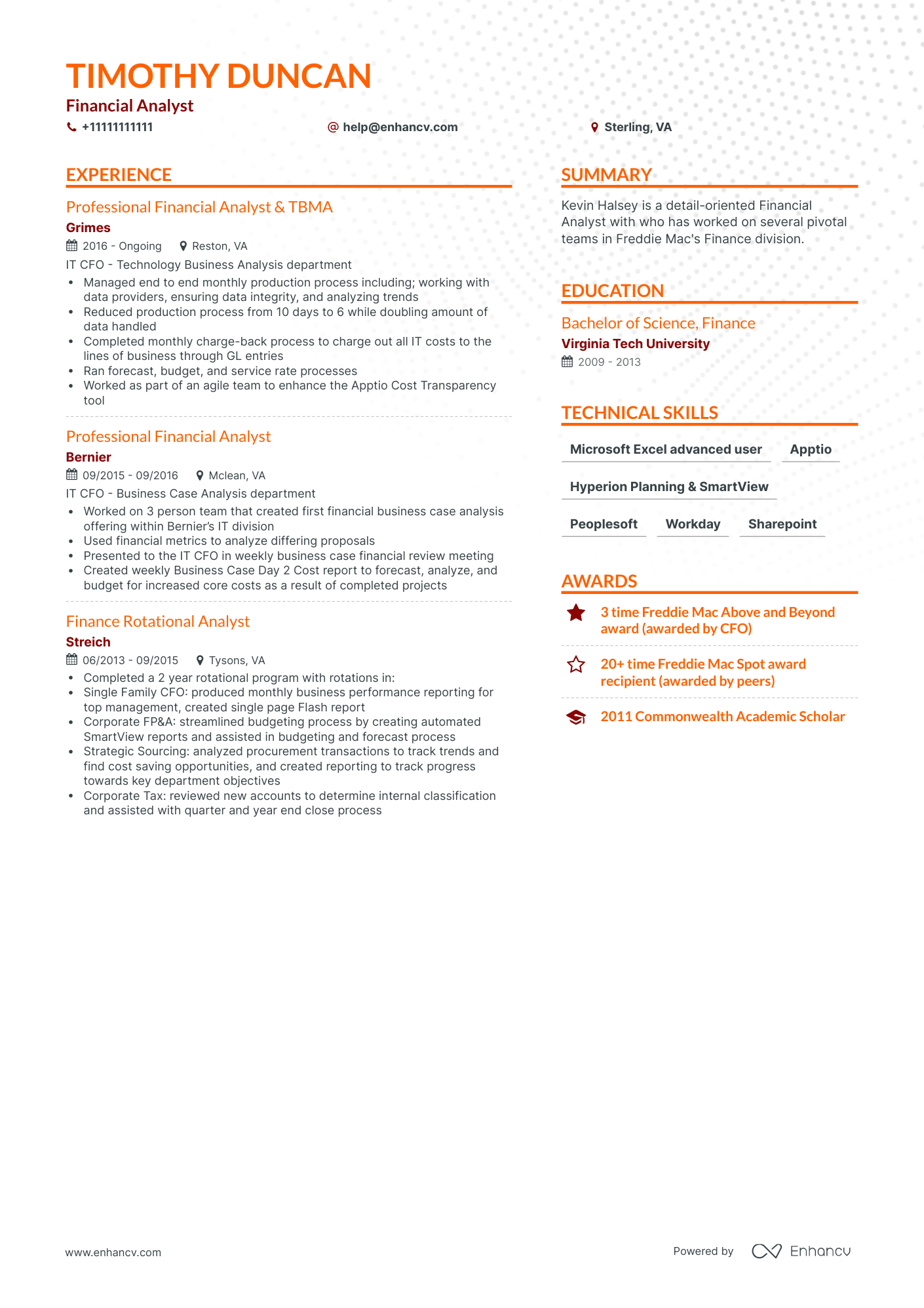 Simple Financial Analyst Resume Template
