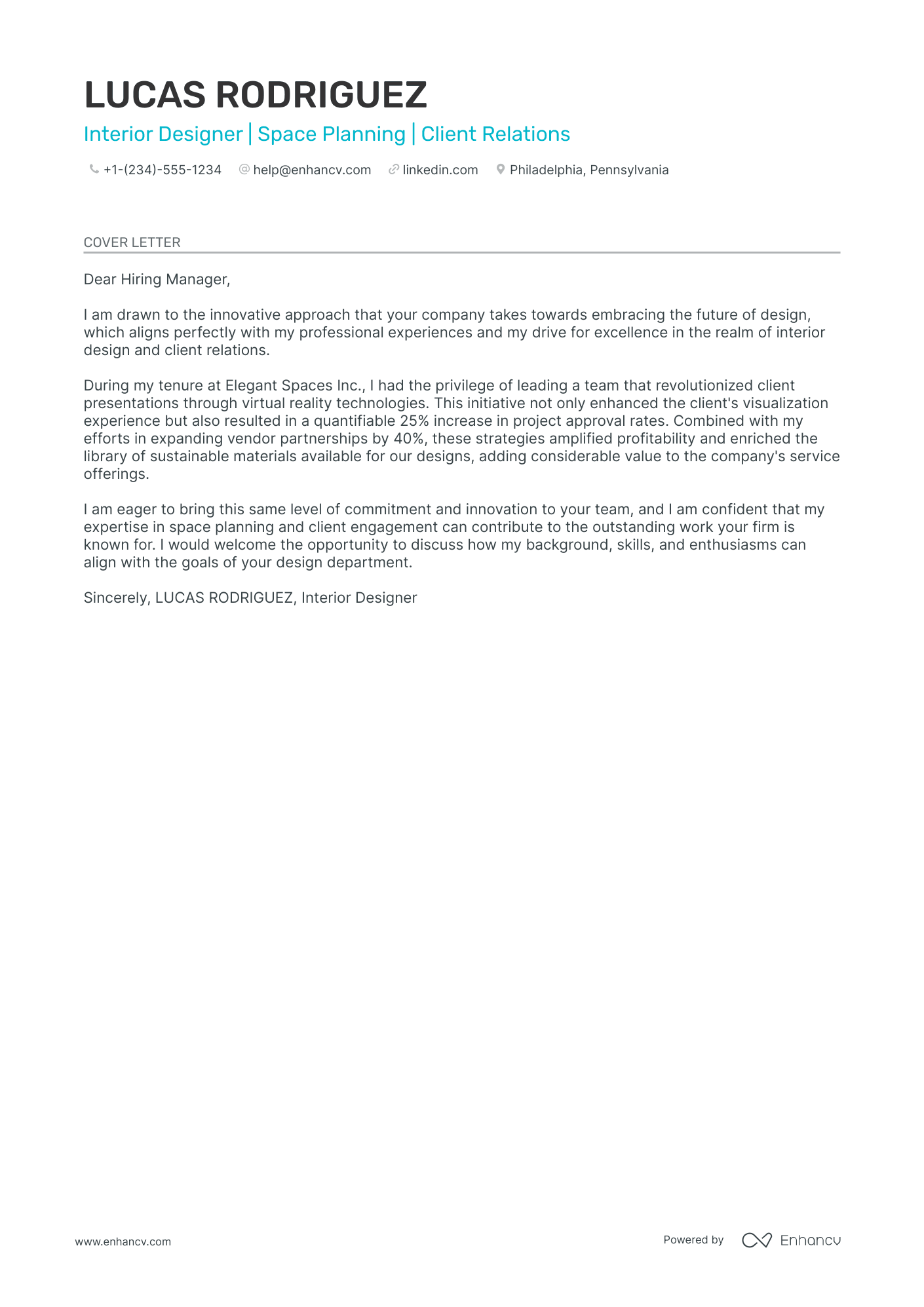 cover letter for sales example