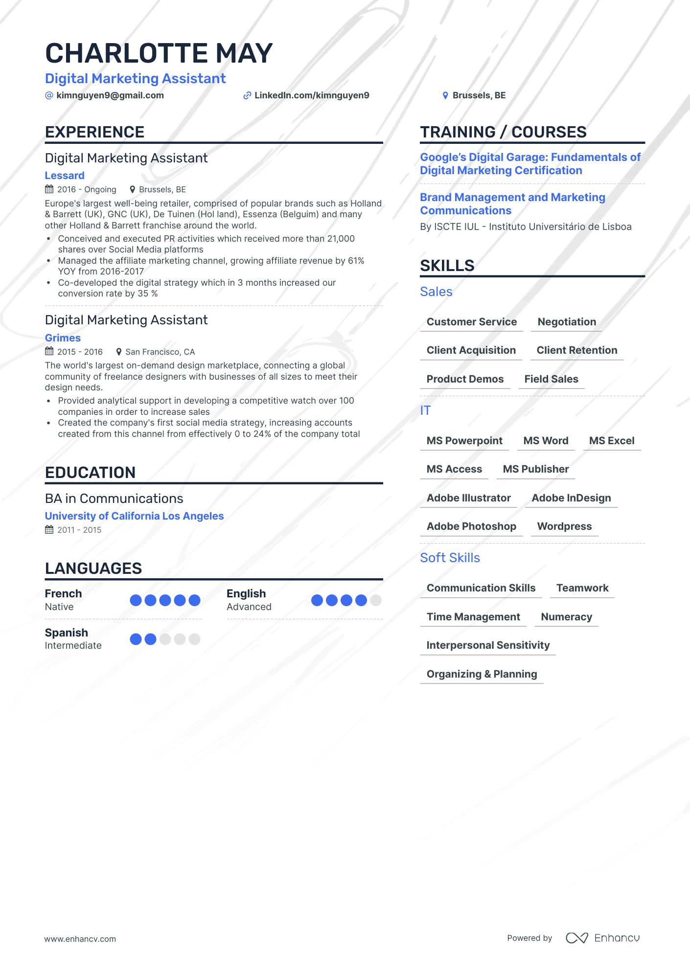 Simple Marketing Assistant Resume Template