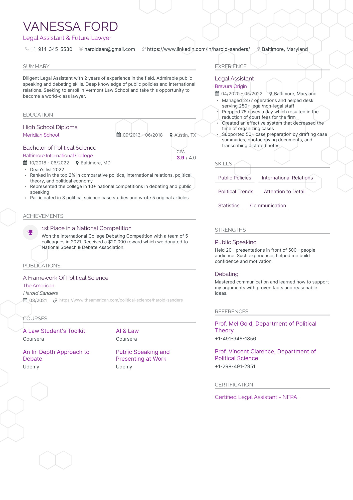 Law School Resume Examples & Guide for 2023 (Layout, Skills, Keywords ...