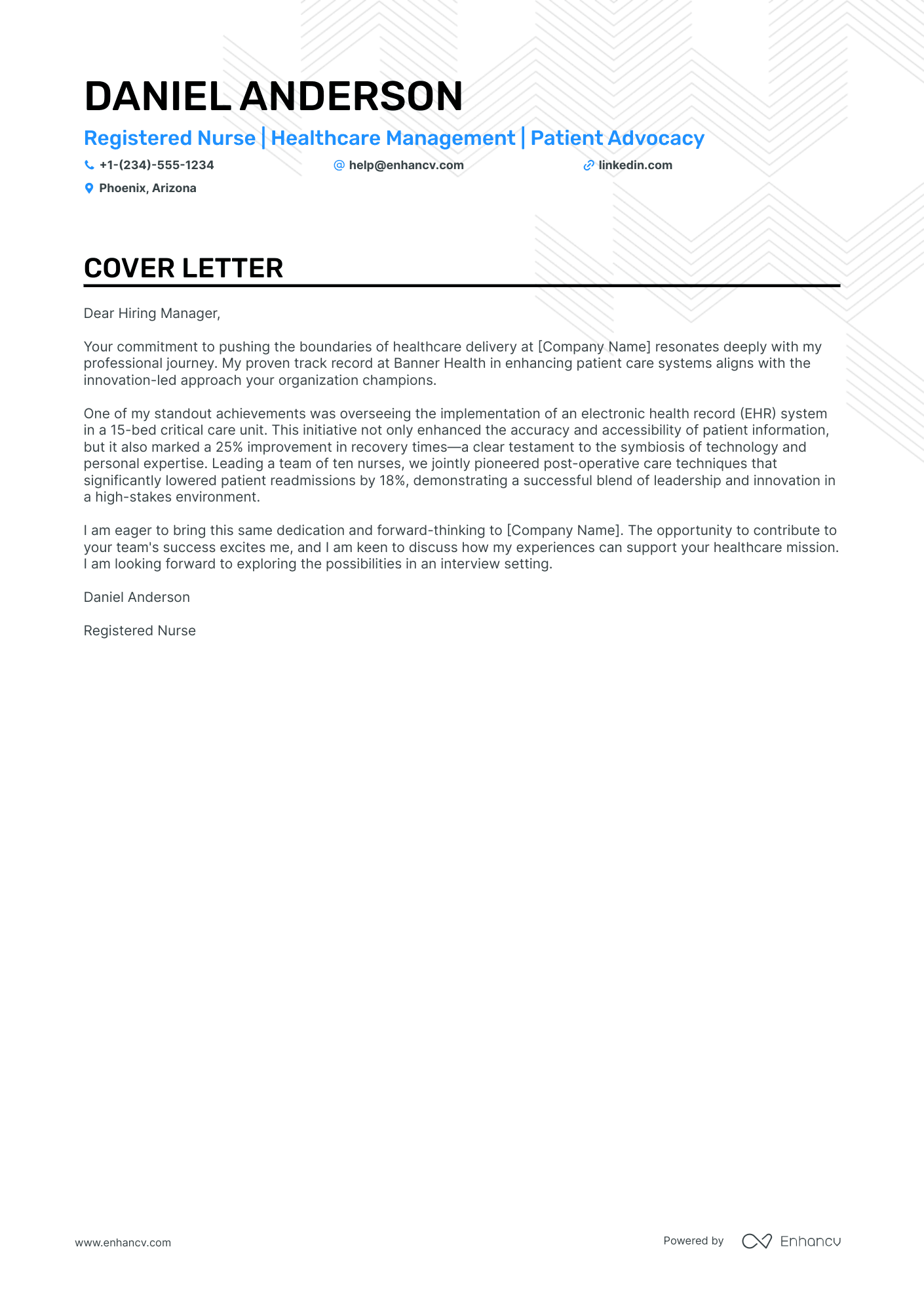 cover letter template for nurse