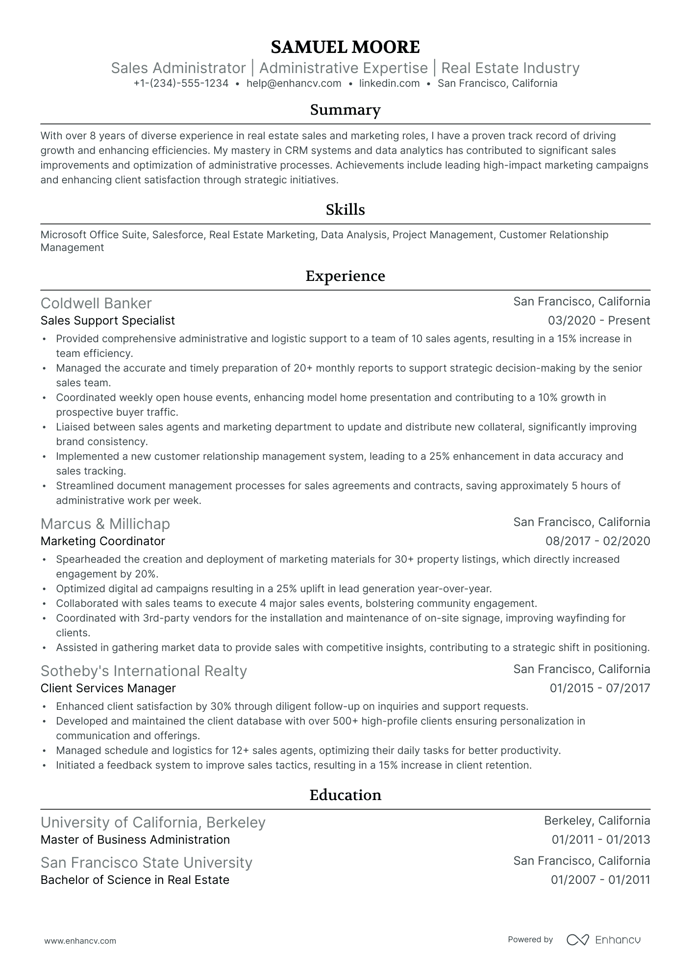 A resume example of a Ivy League