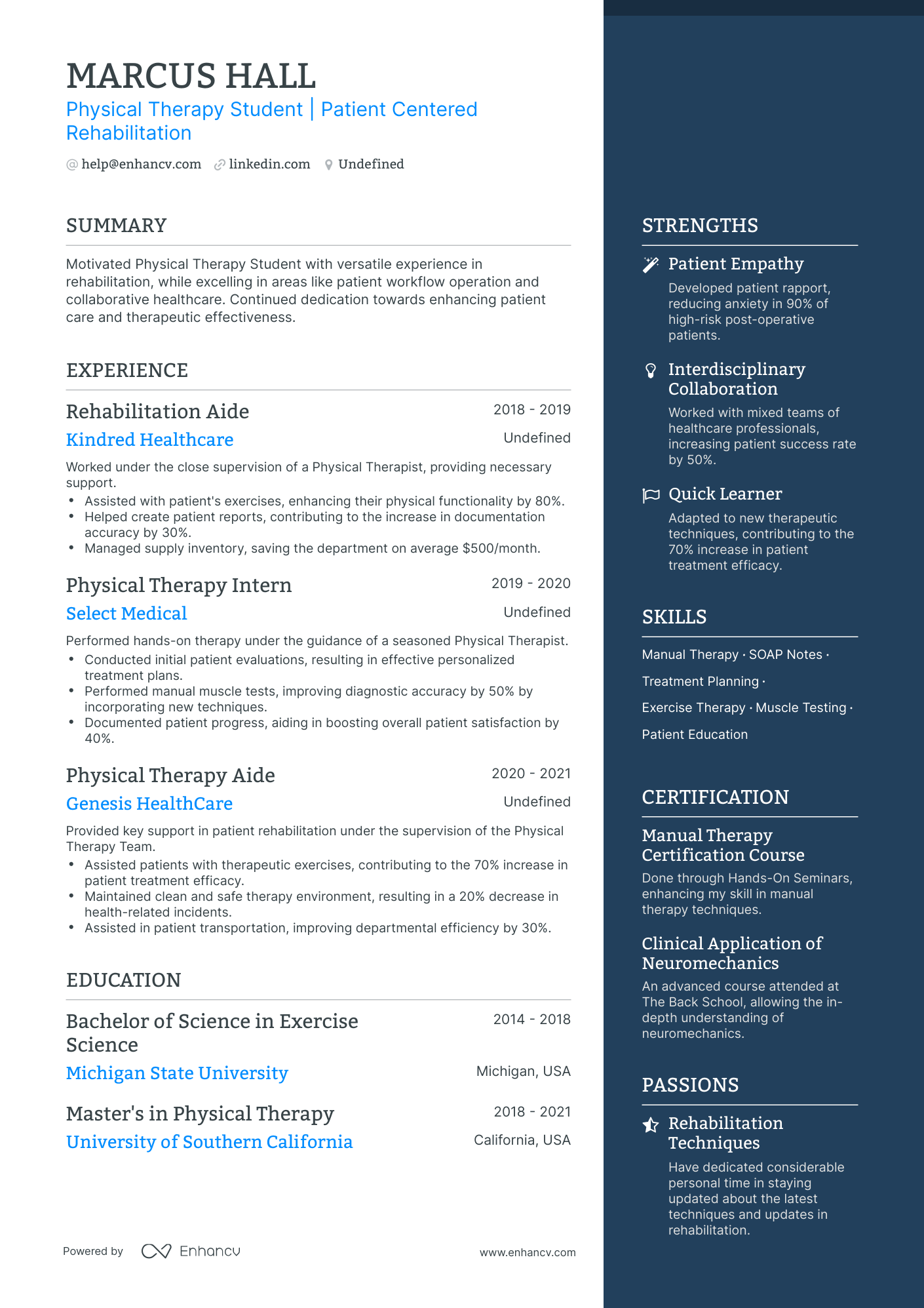 5 Physical Therapy Student Resume Examples Guide For 2024