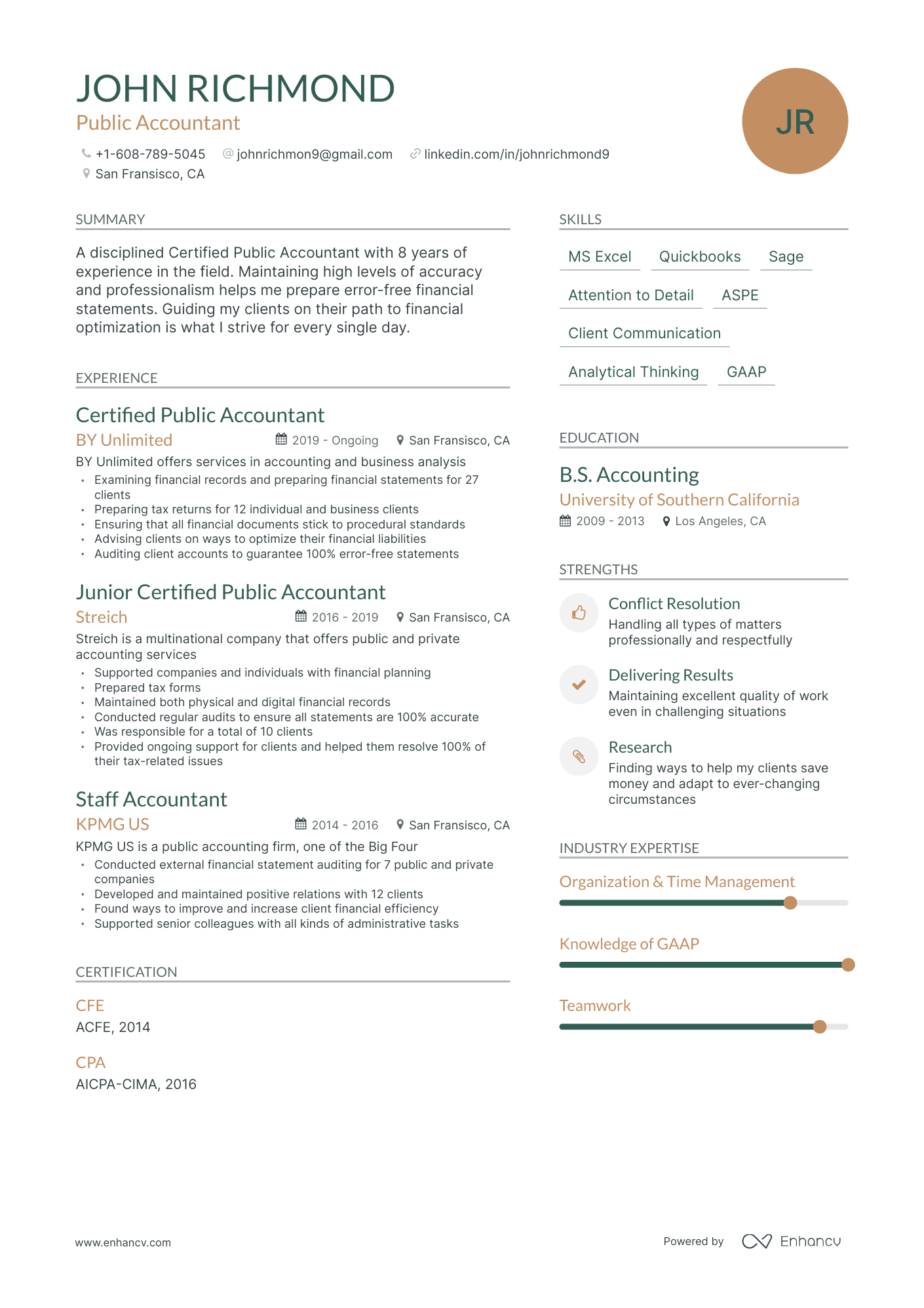 Modern Public Accounting Resume Template