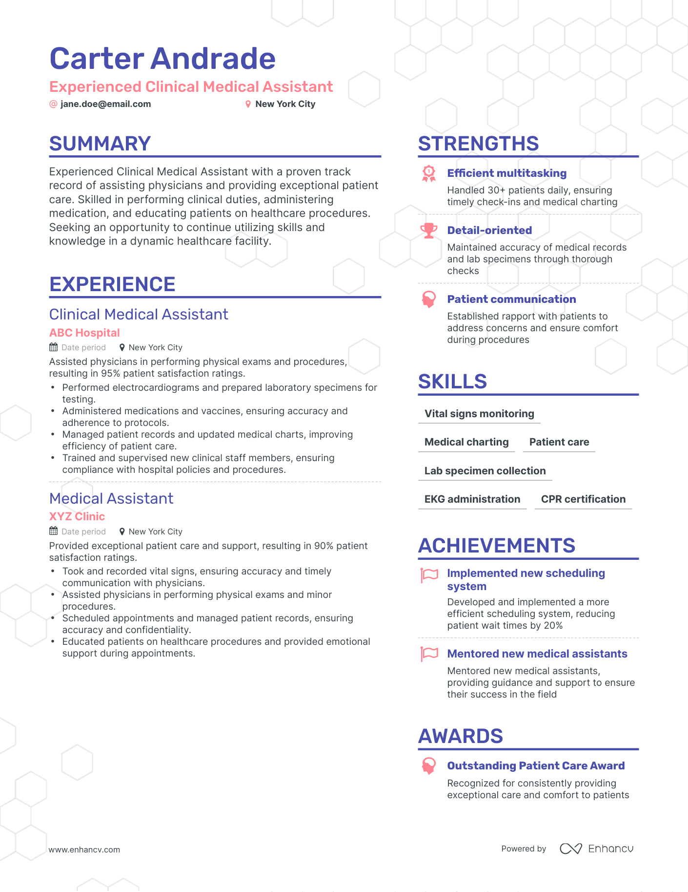 Simple Clinical Medical Assistant Resume Template