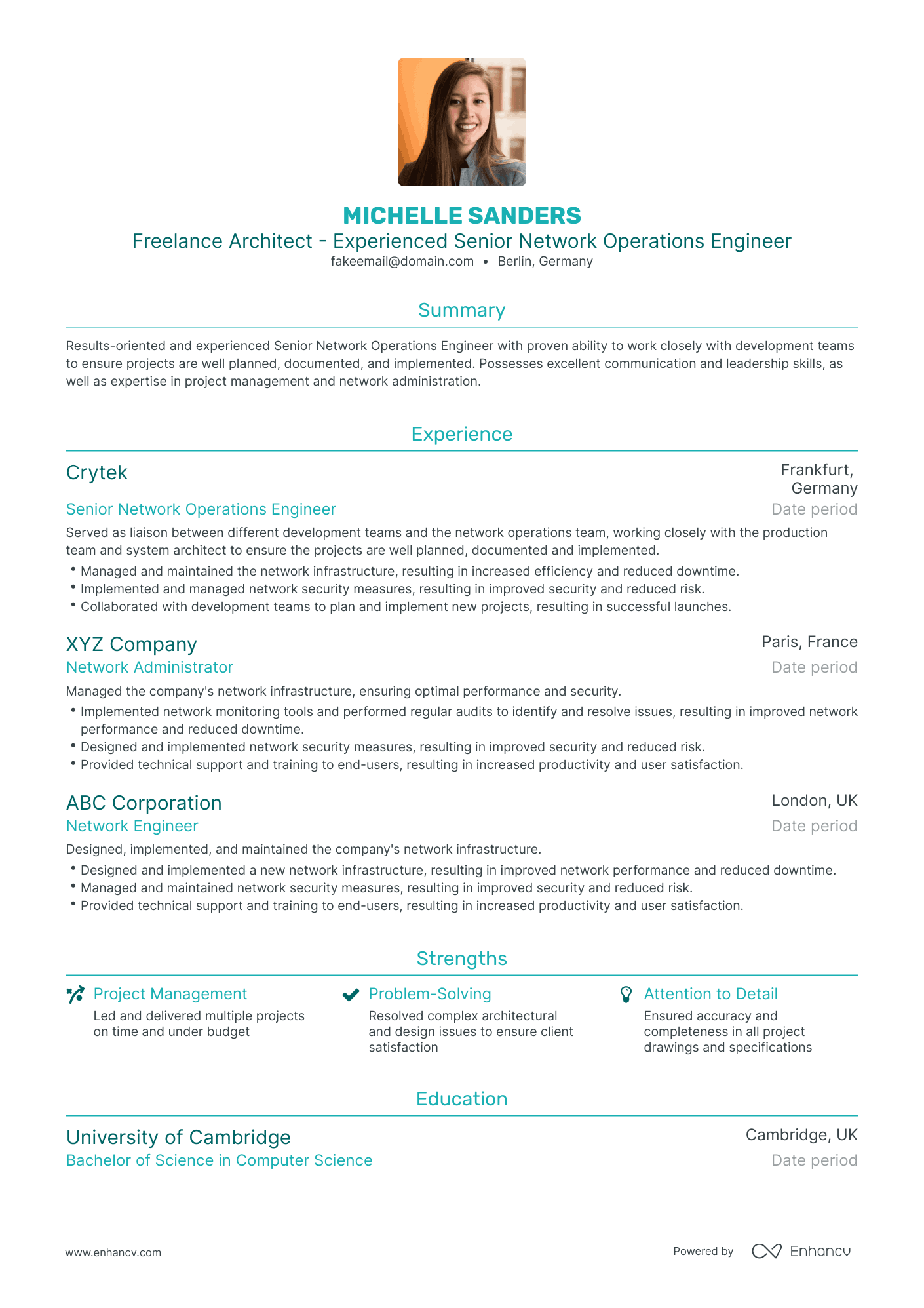 Traditional Freelance Architect Resume Template