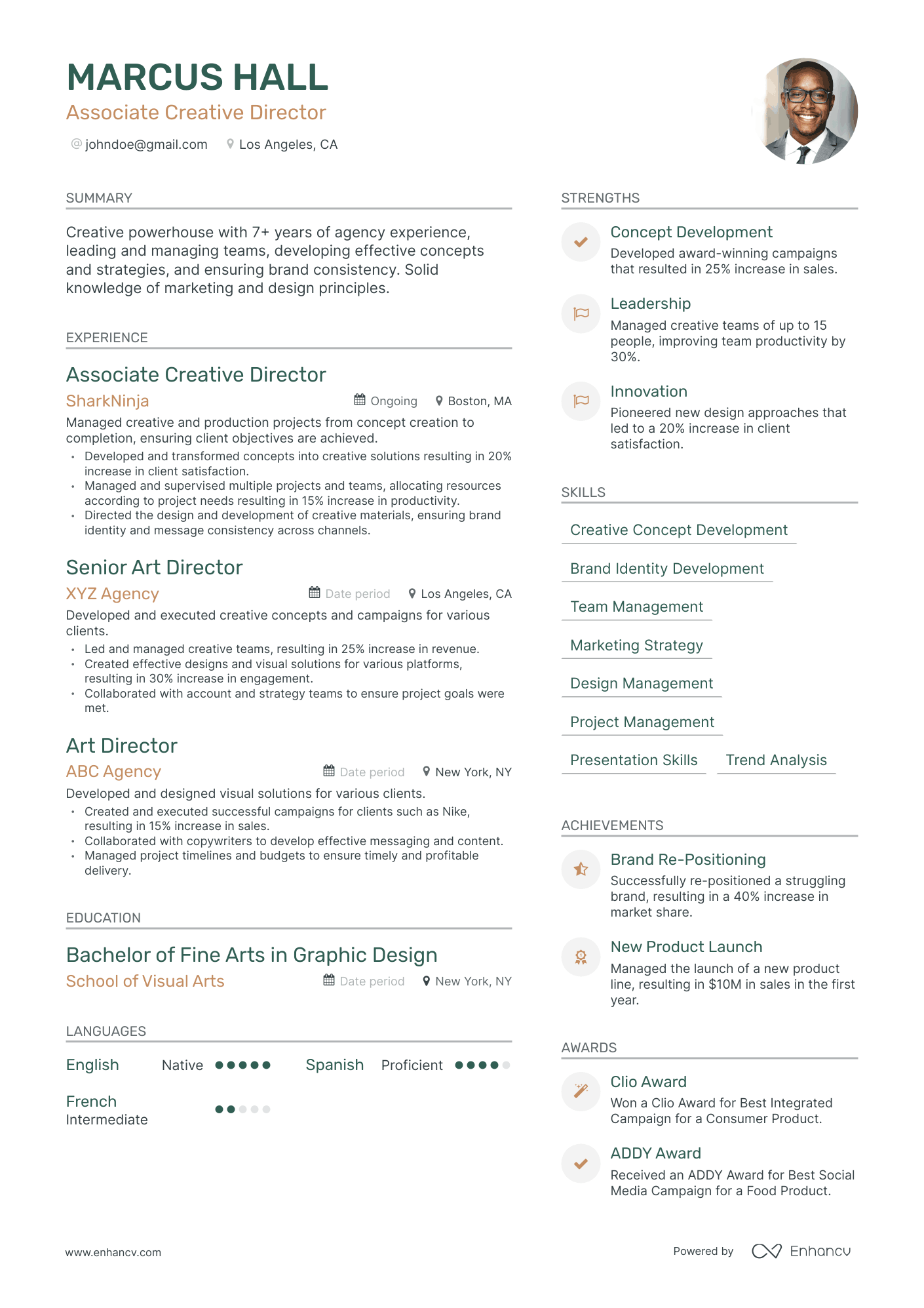 resume examples creative director