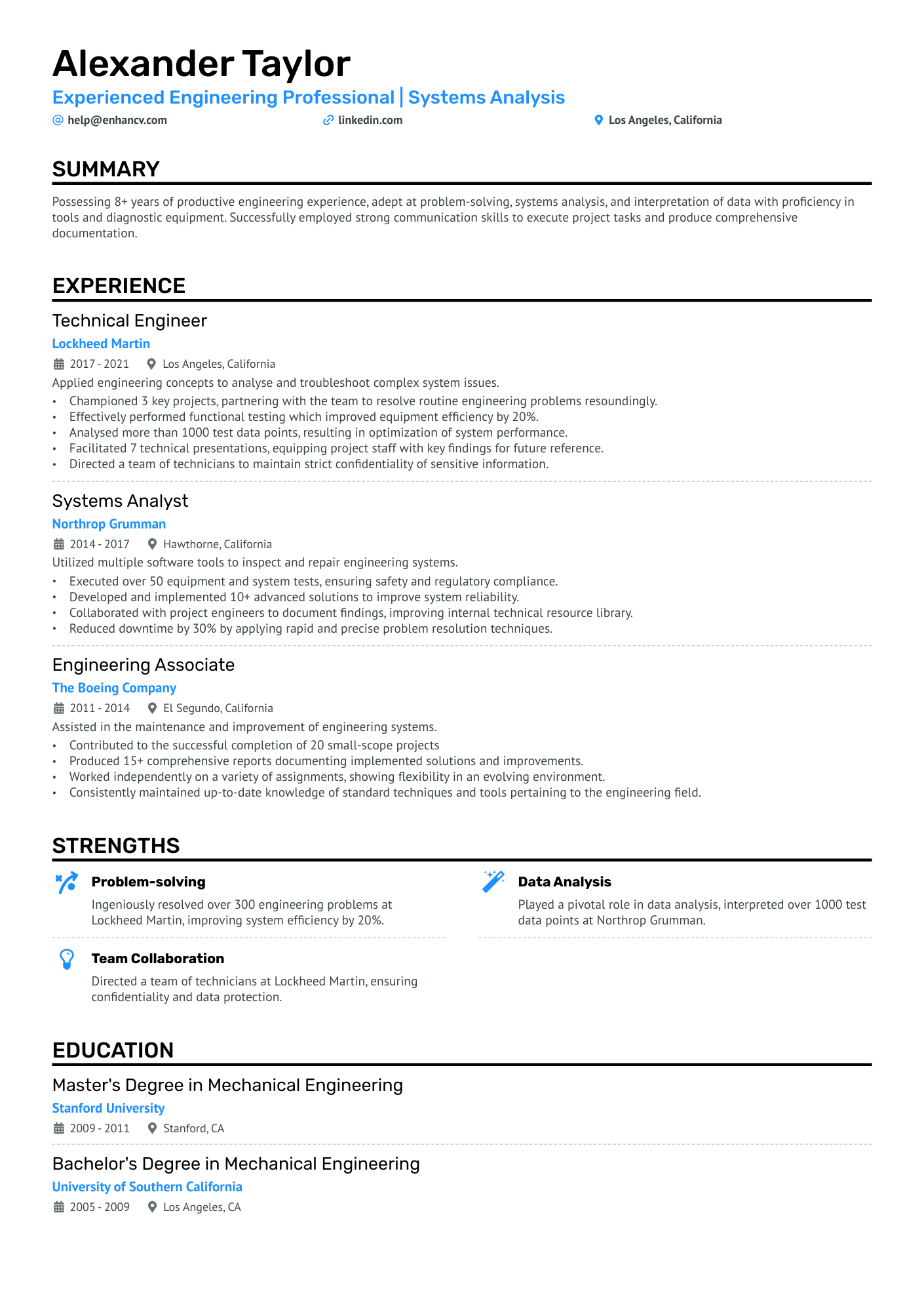 resume template for mechanical engineer