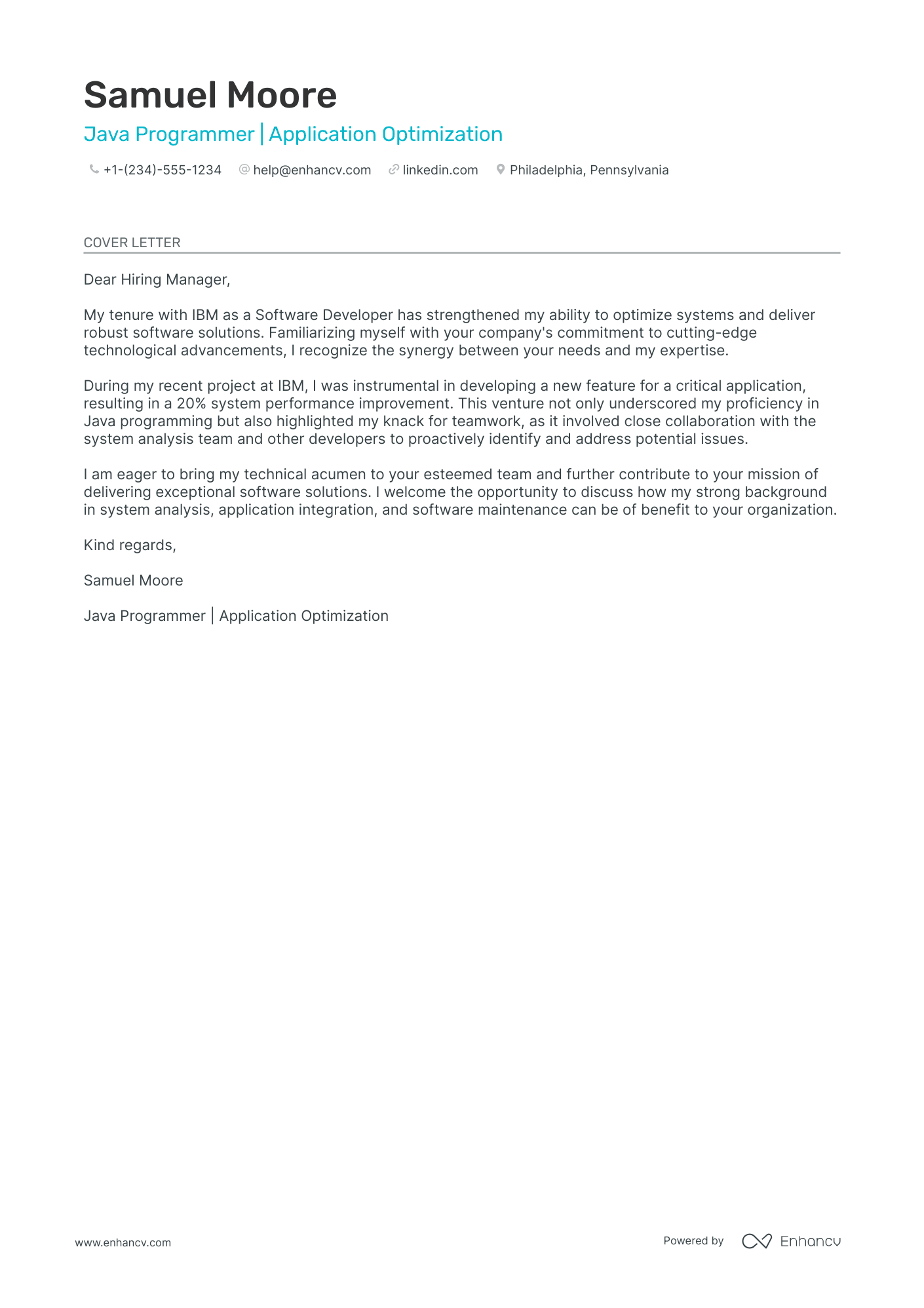 example of an application letter for programmer