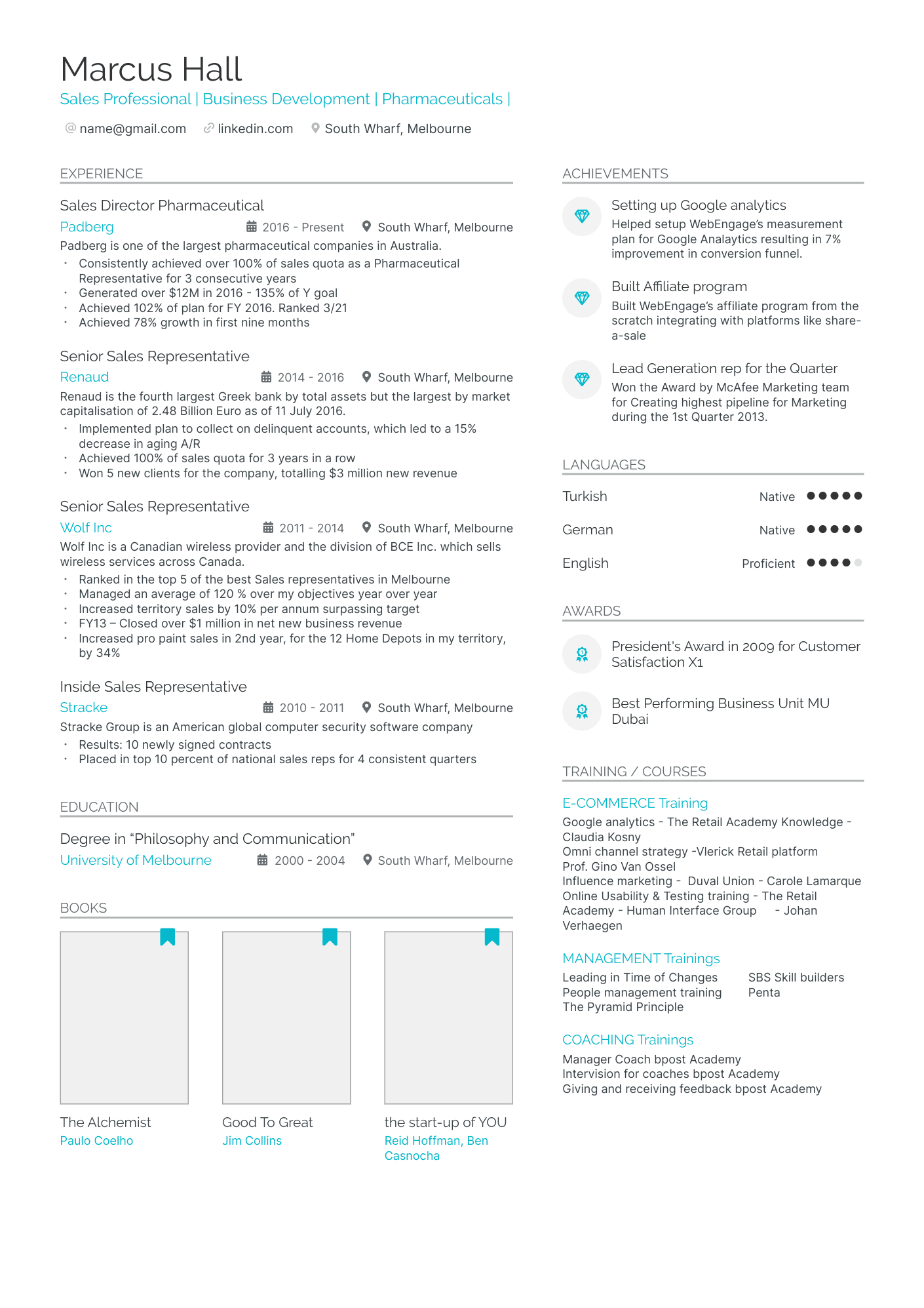 resume sample for pharmacist