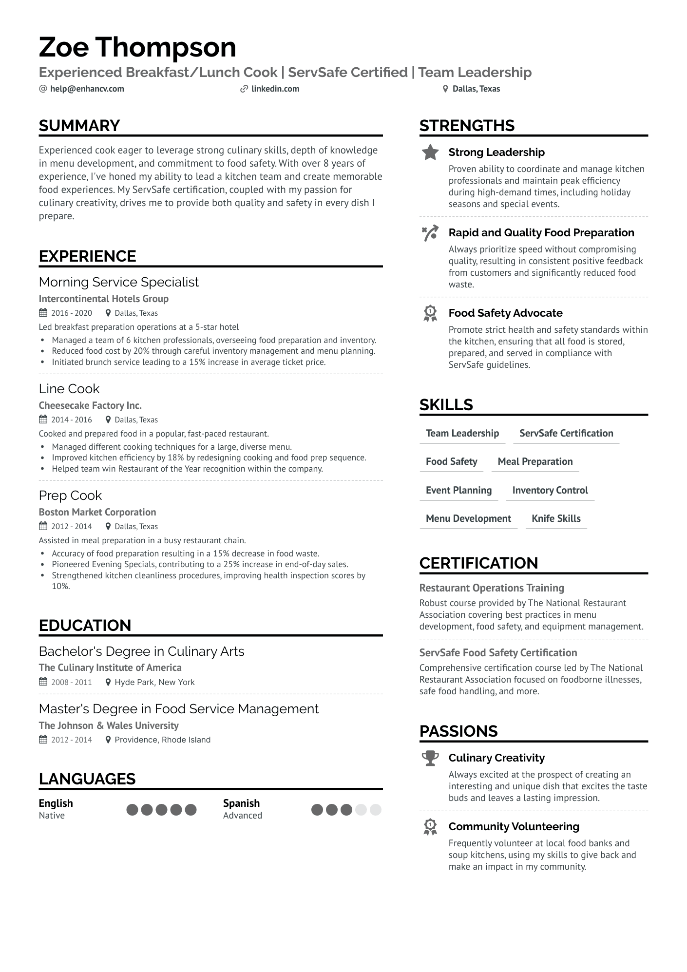 entry level cook resume with no experience