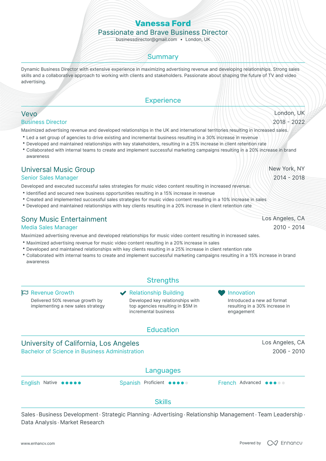 Traditional Business Director Resume Template