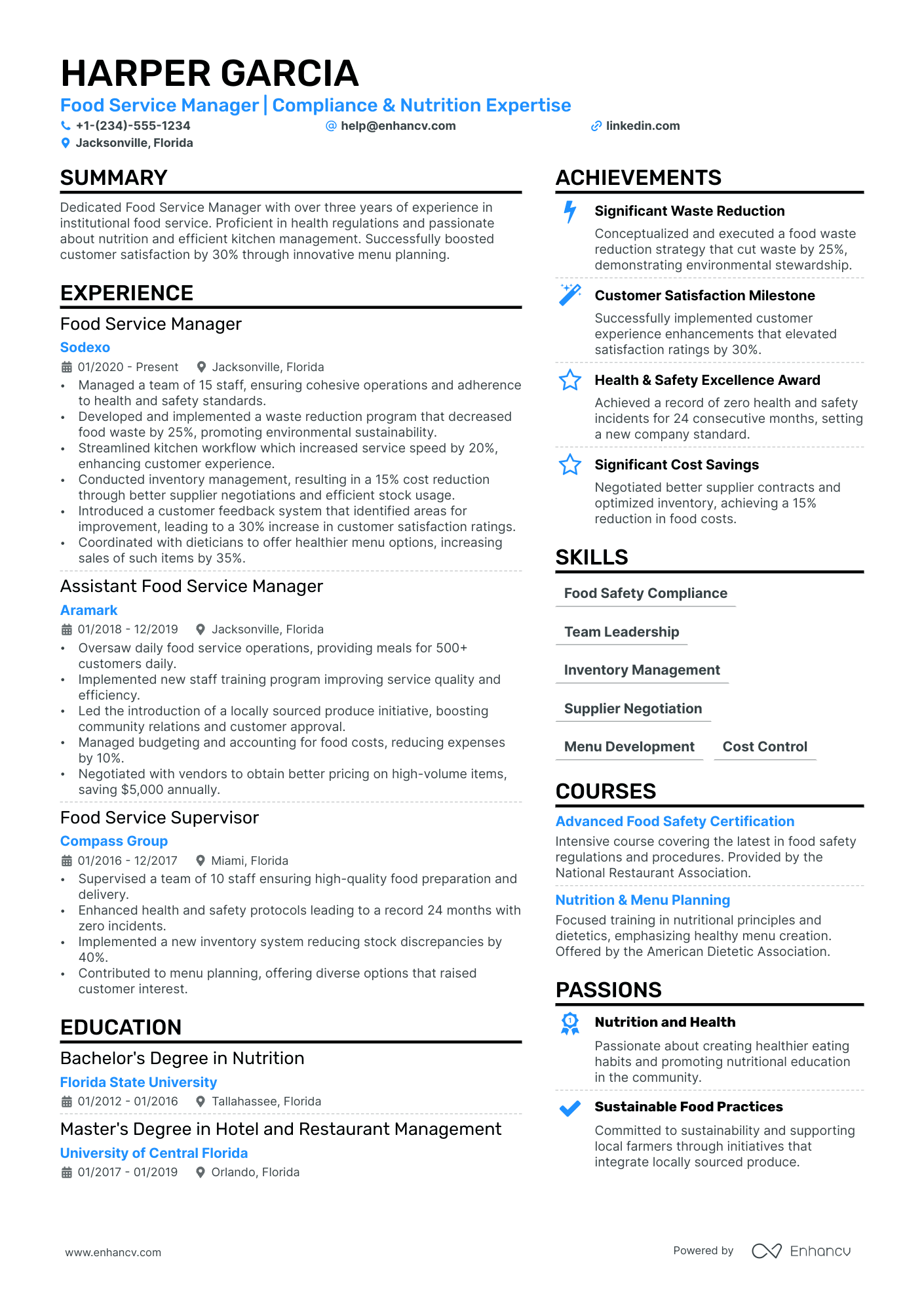 resume summary examples for restaurant management