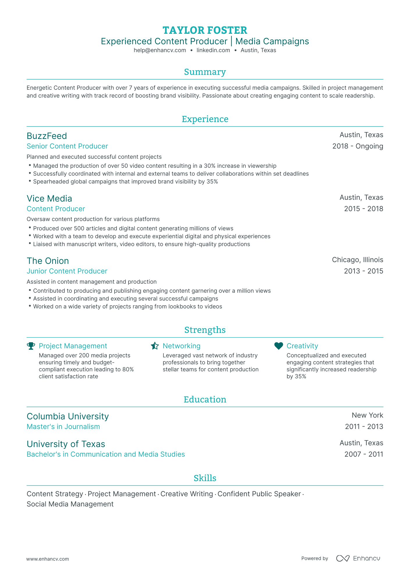 undefined Creative Producer Resume Template