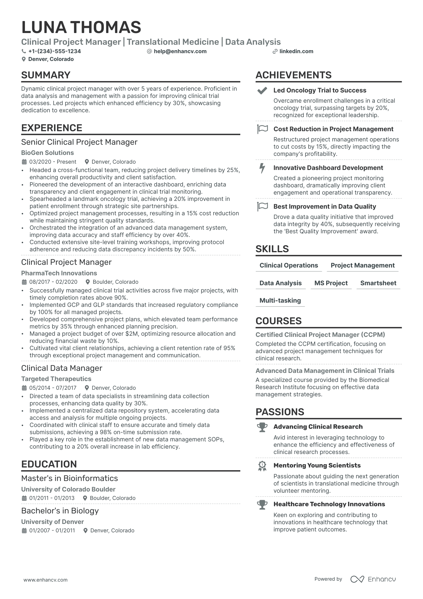 best it project manager resume
