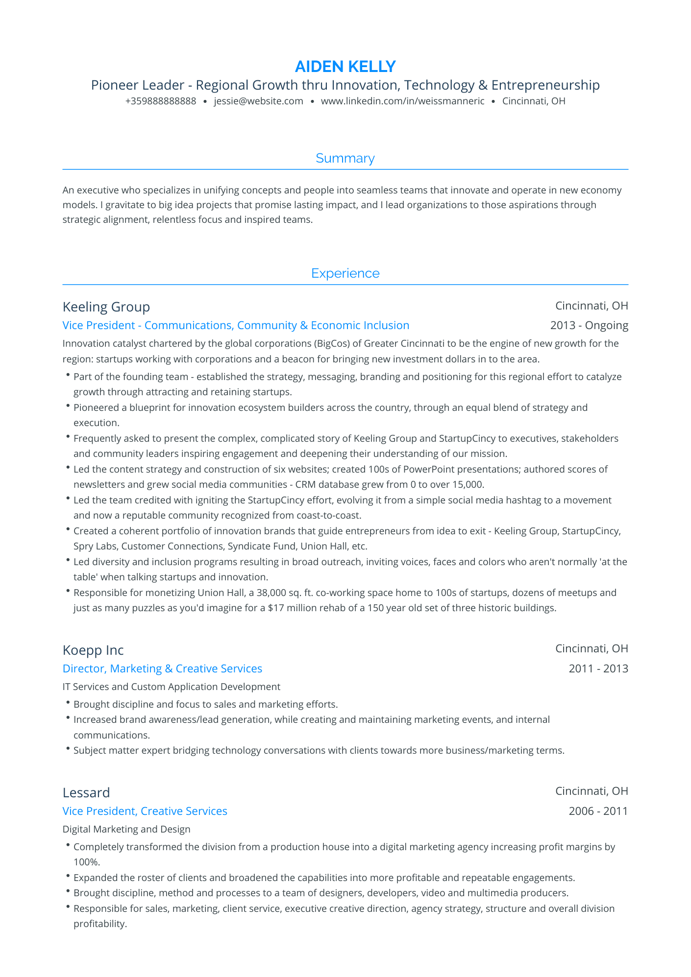 Traditional Marketing Resume Template