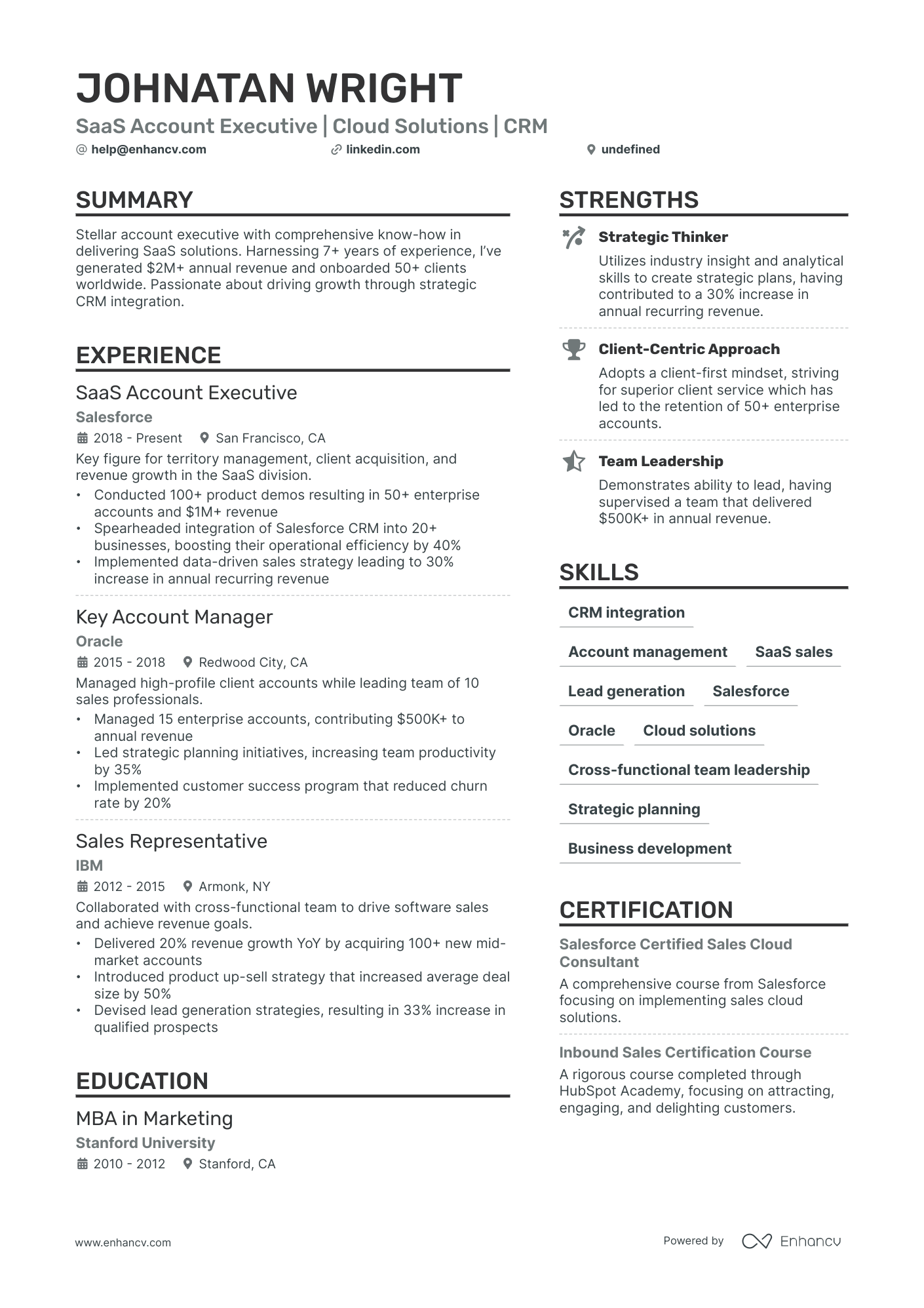 resume sample for accounts executive