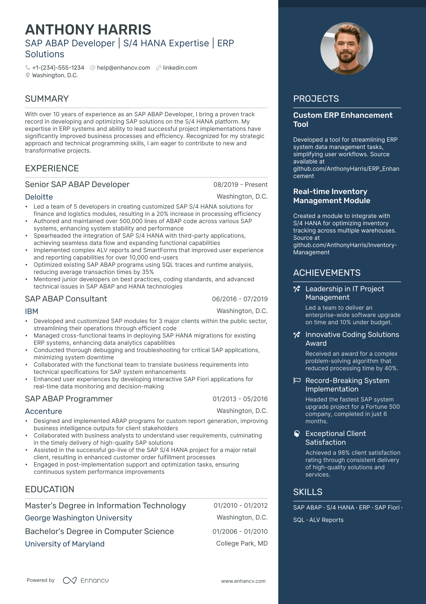 sap abap sample resume for 2 years experience