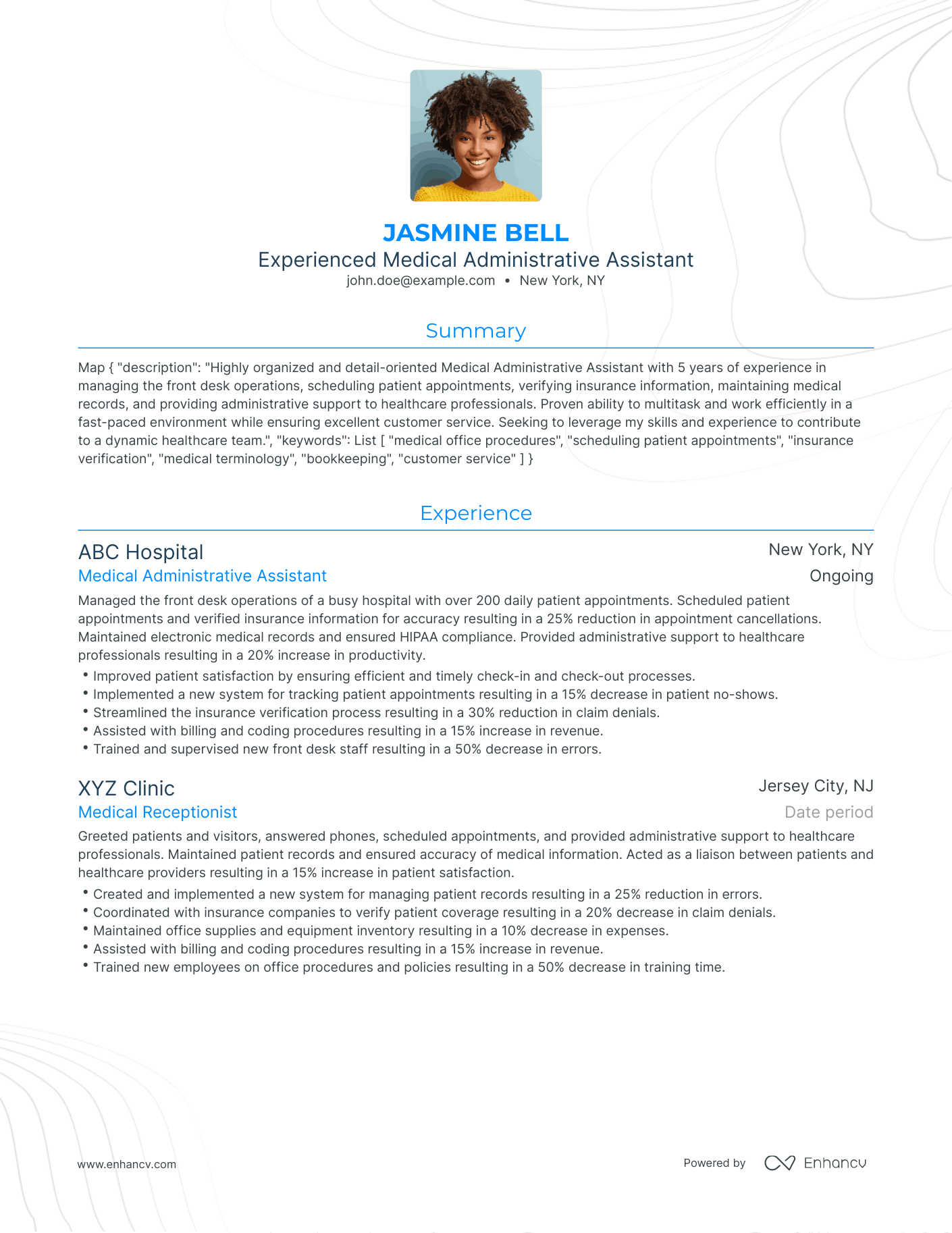 Traditional Medical Administrative Assistant Resume Template