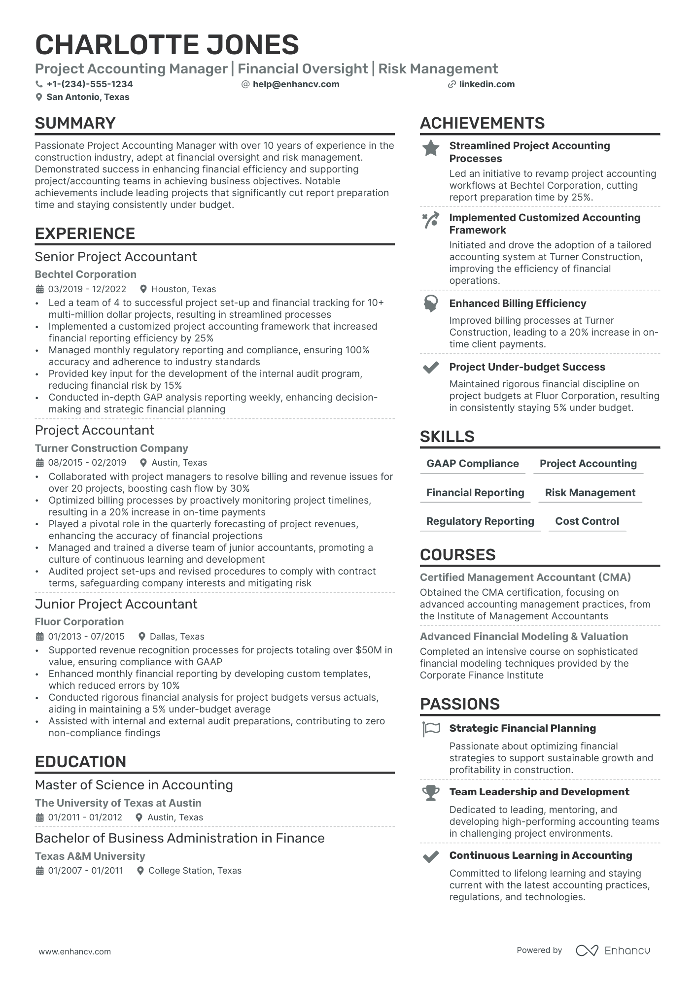 resume template accounting