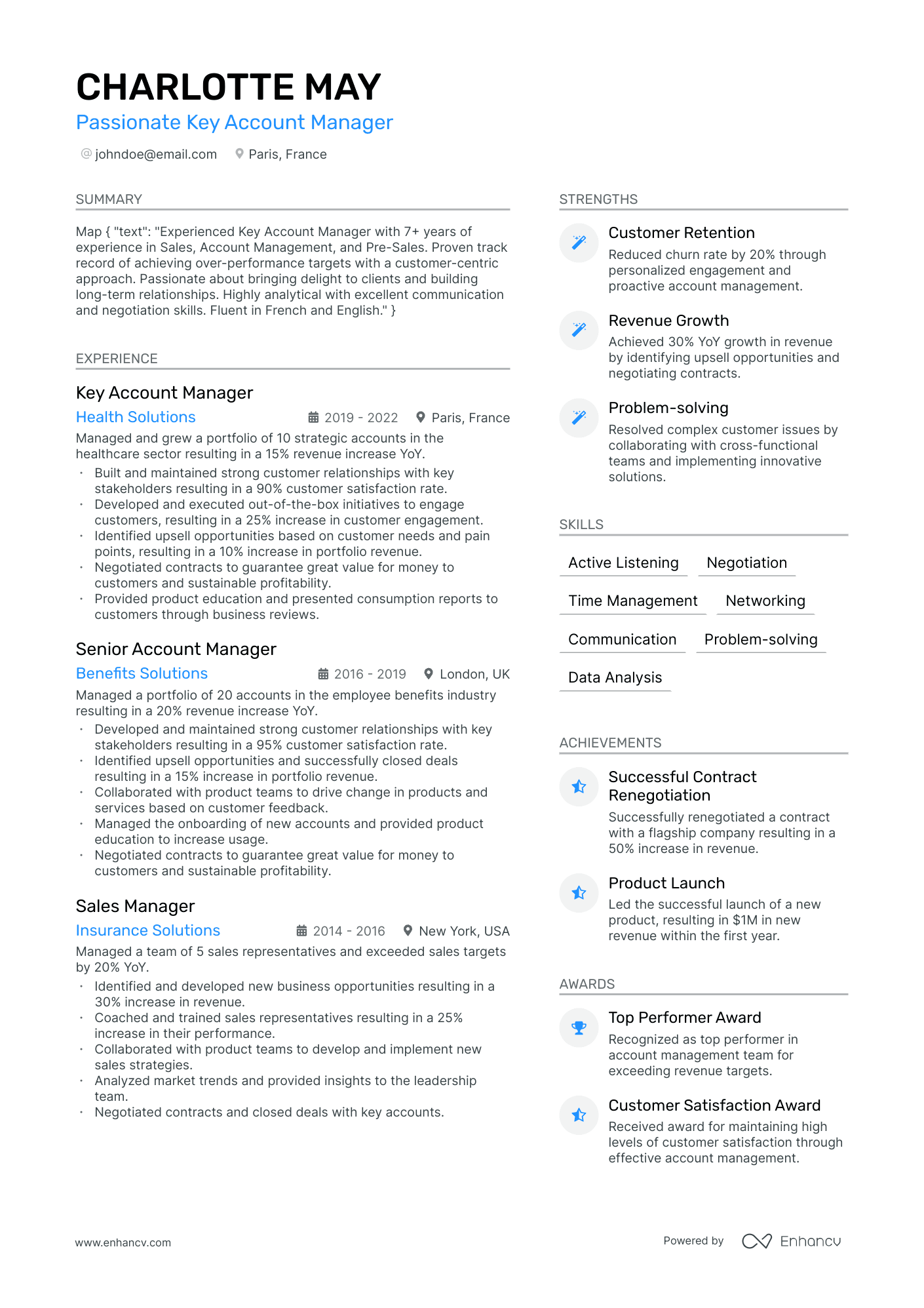 key account manager resume examples