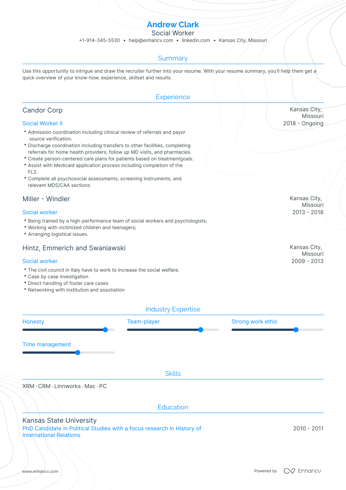 Traditional Social Worker Resume Template