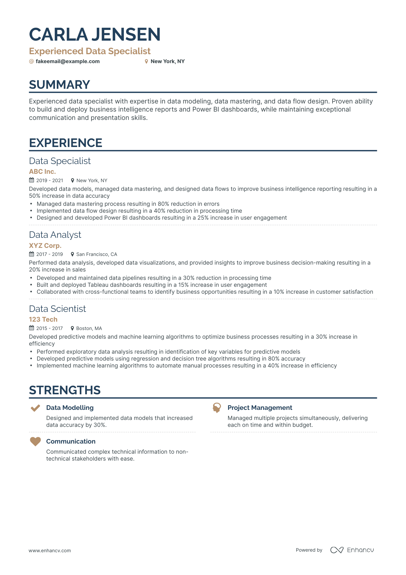 5 Data Specialist Resume Examples & Guide For 2023