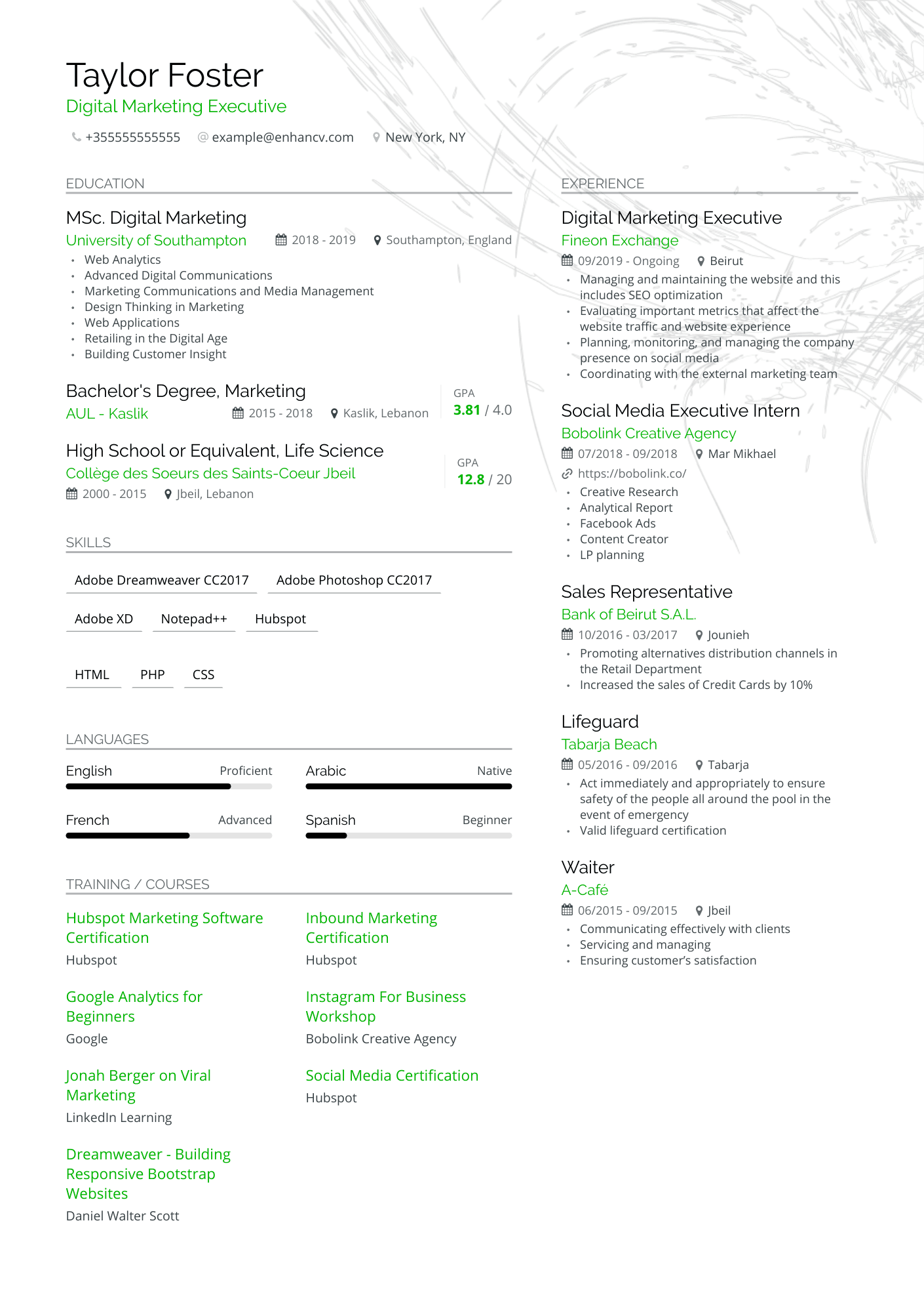 Modern Digital Marketing Executive Resume Template