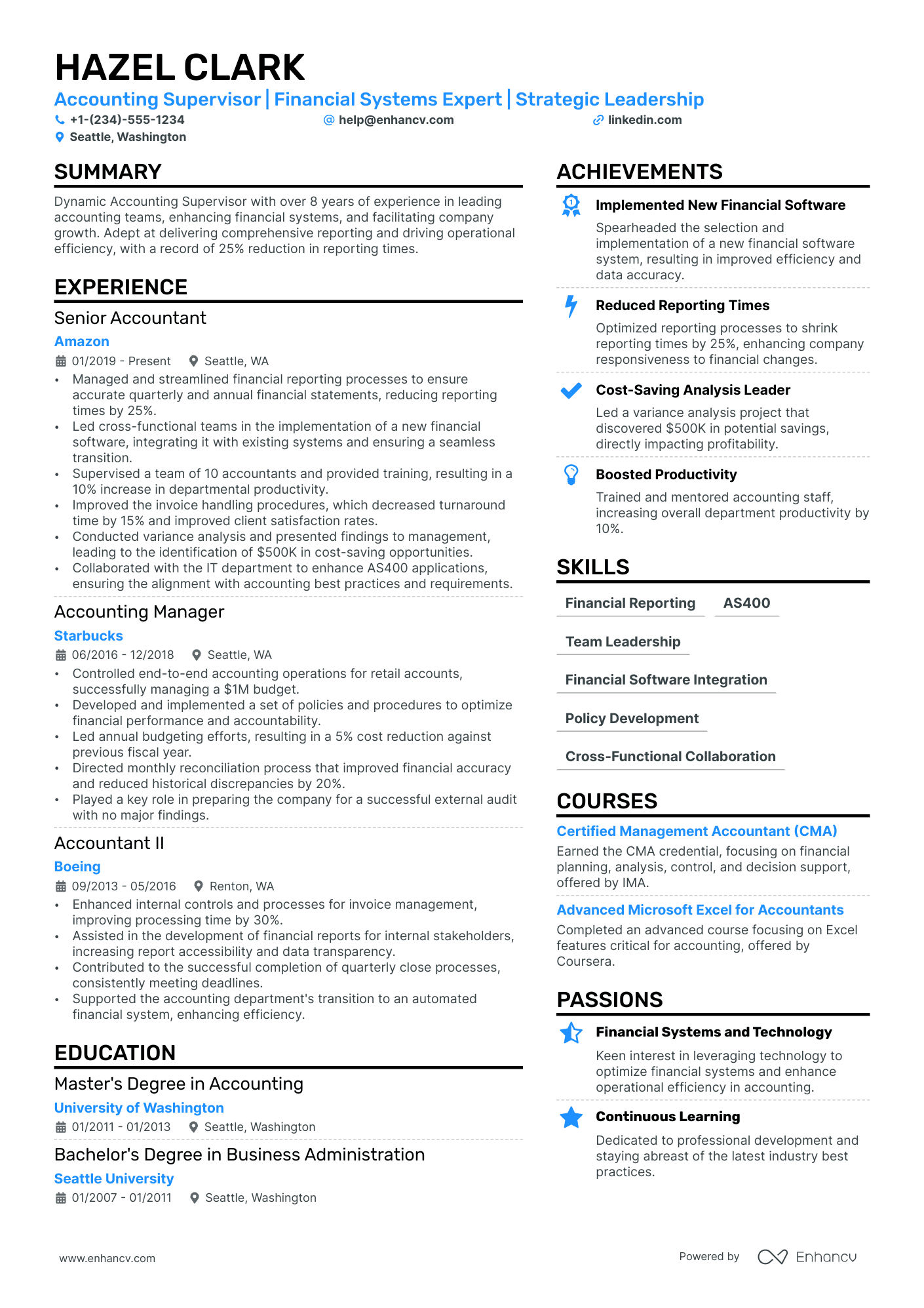 resume template accounting