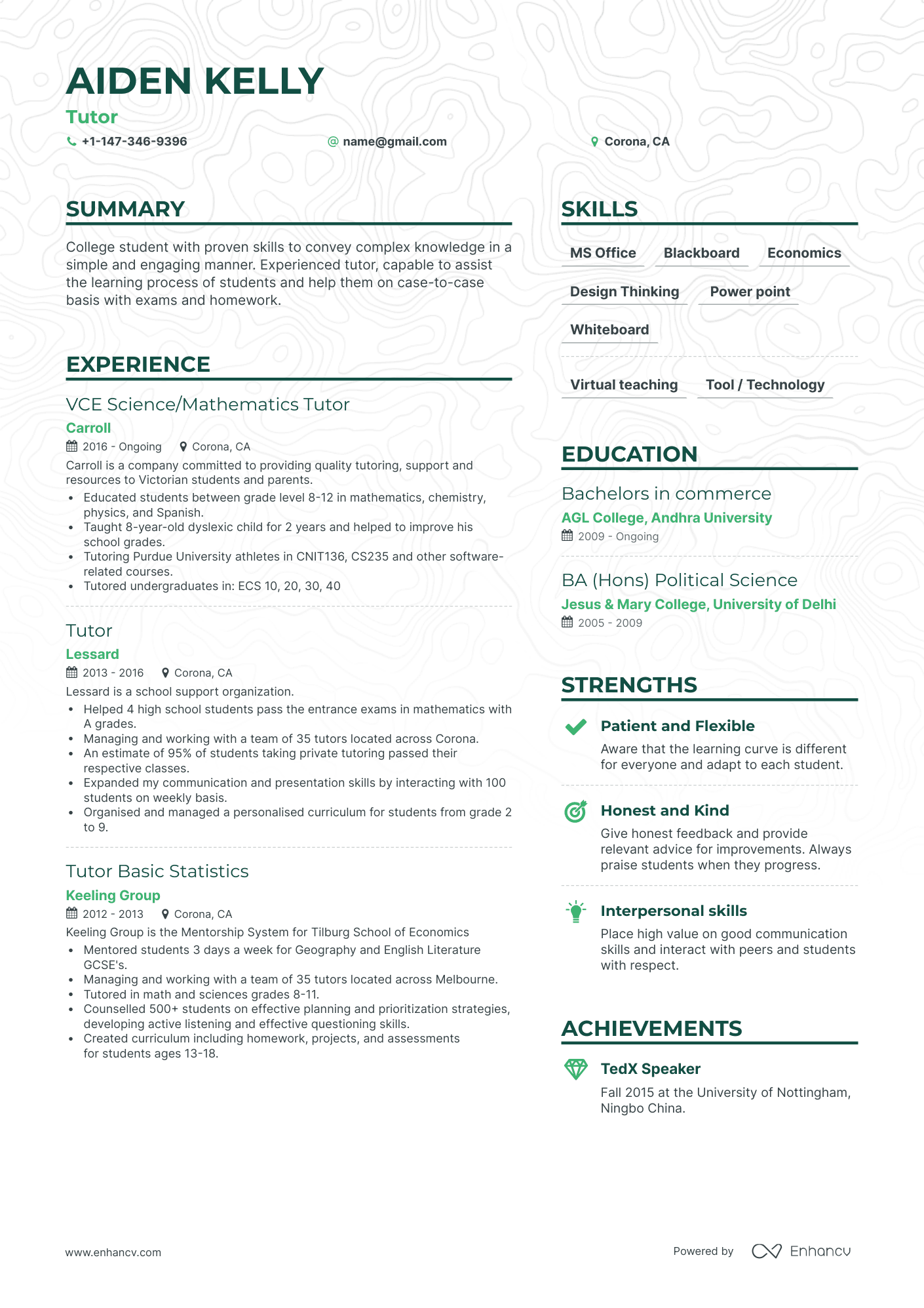 Simple Tutor Resume Template