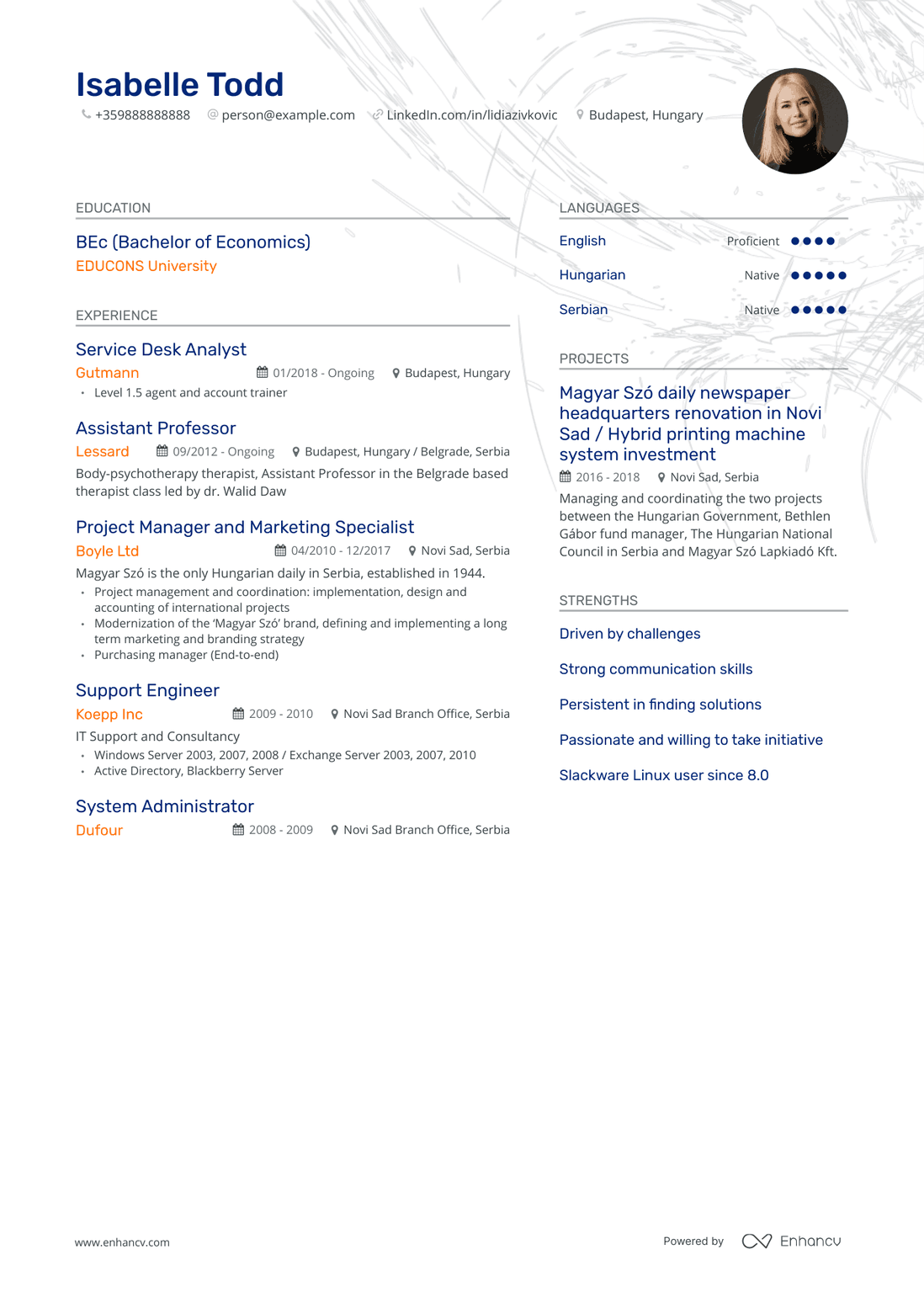 Modern IT Support Resume Template