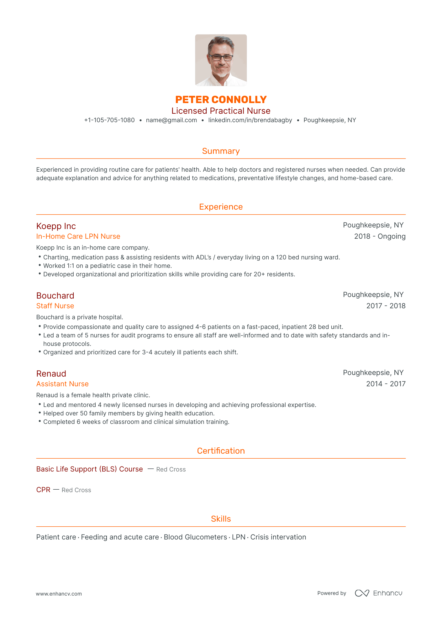Traditional LPN Resume Template