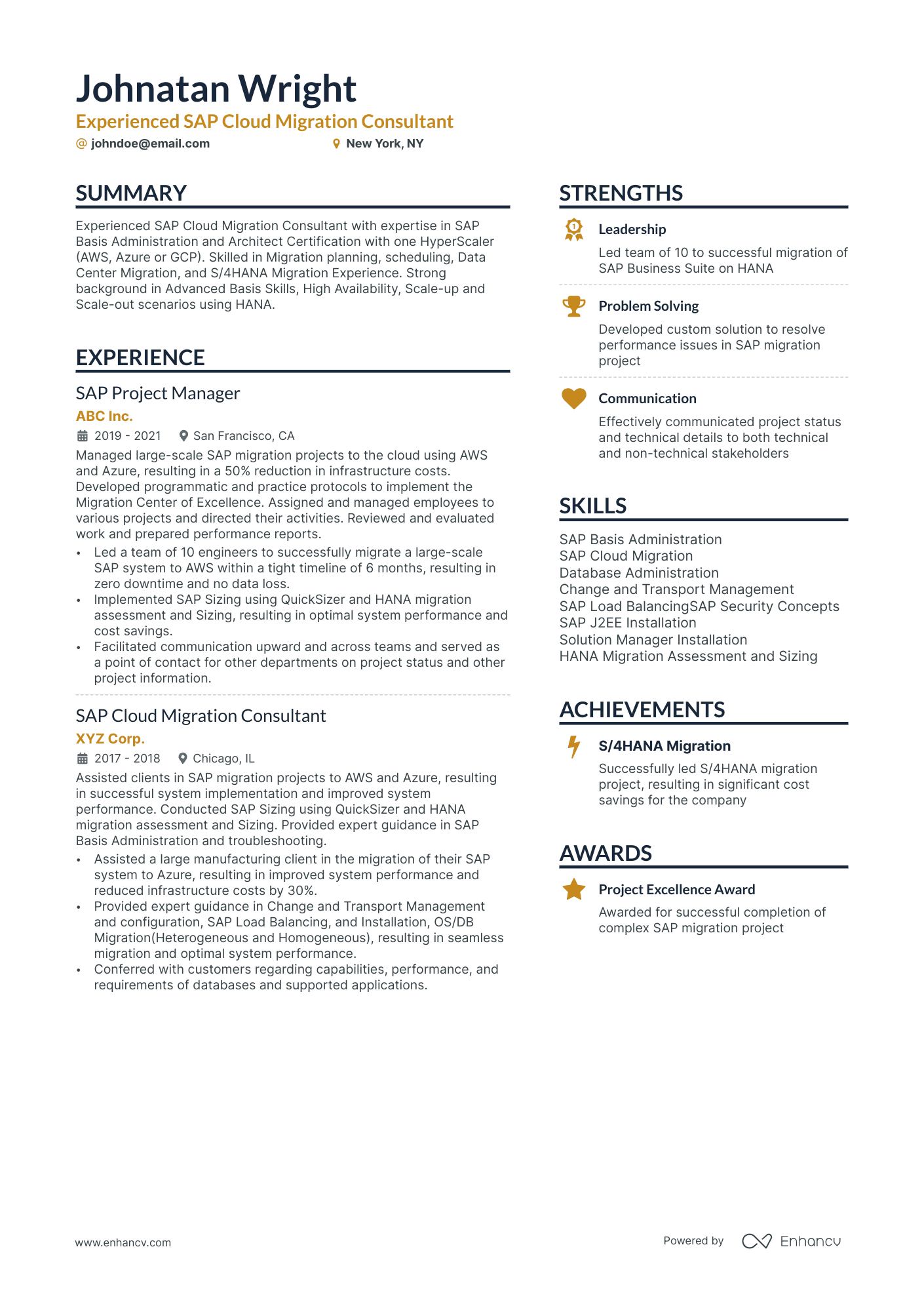 project manager job resume