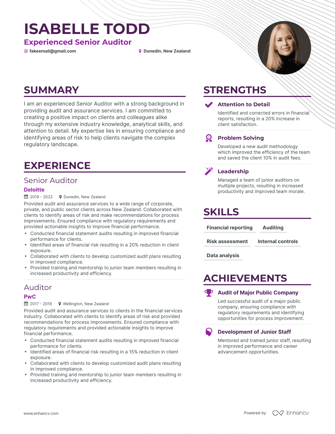Simple Public Accounting Auditor Resume Template