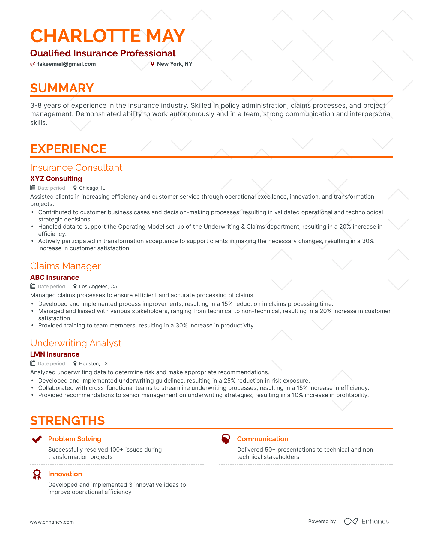 Classic Background Actor Resume Template