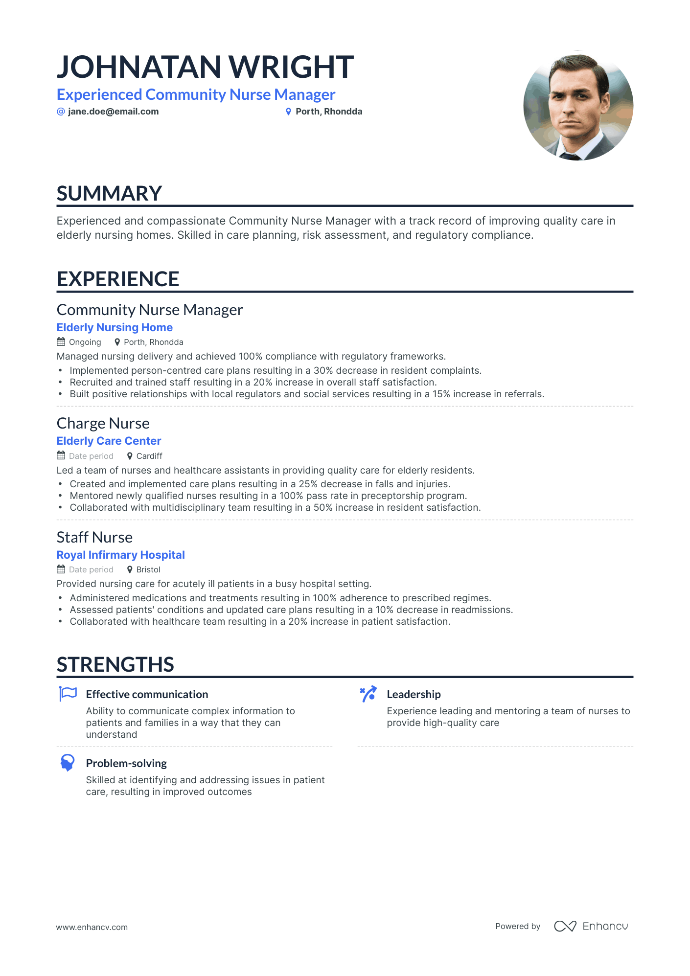 Classic Nurse Manager Resume Template