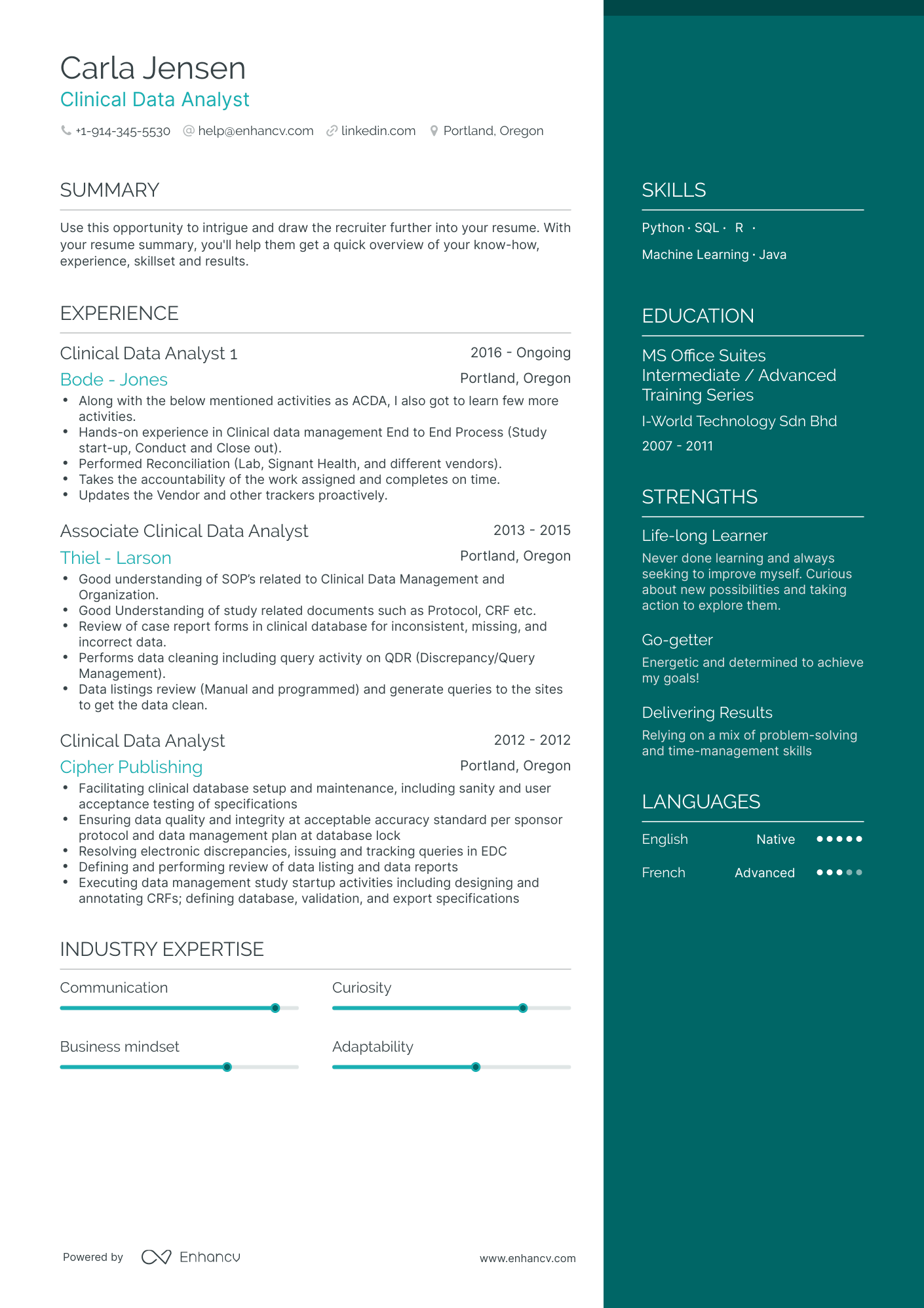 Clinical Data Analyst Resume Examples & Guide for 2023 (Layout, Skills ...