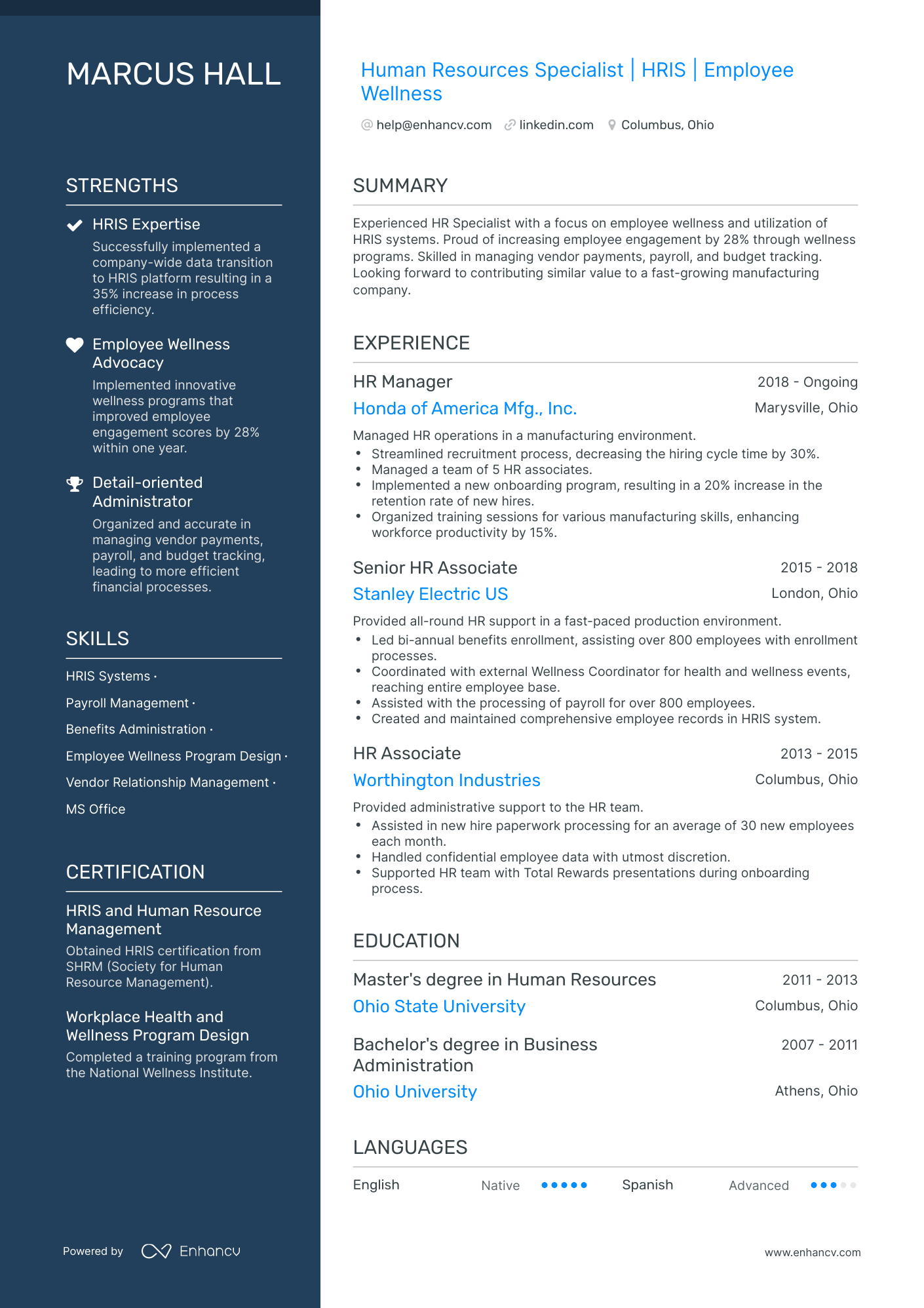 undefined Human Resources Specialist Resume Template
