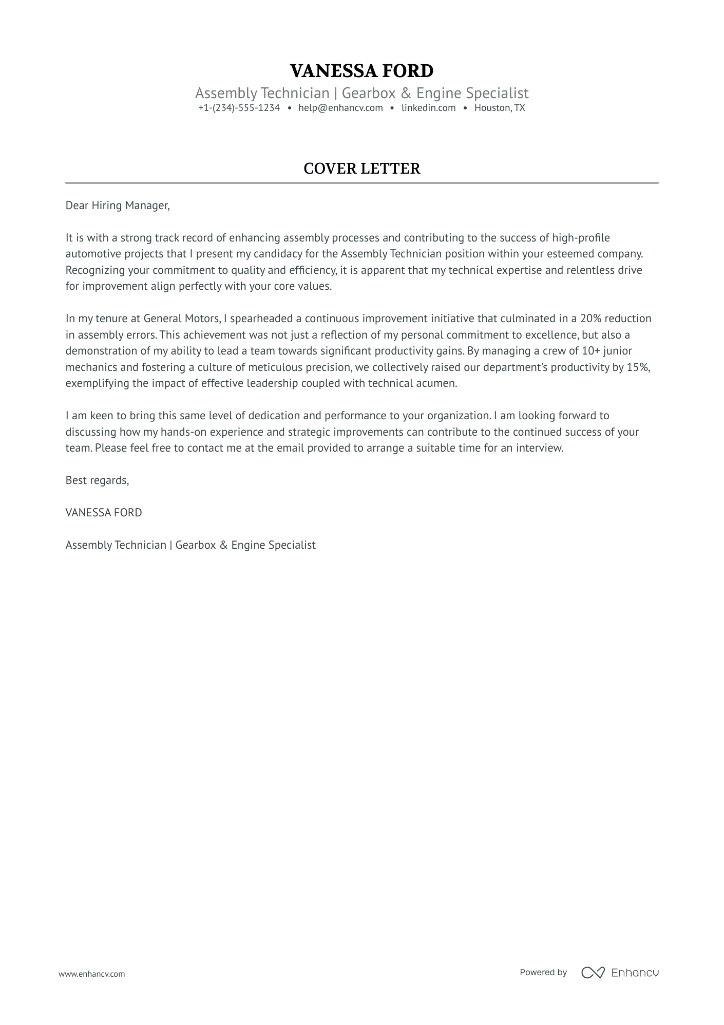 warehouse worker cover letter no experience